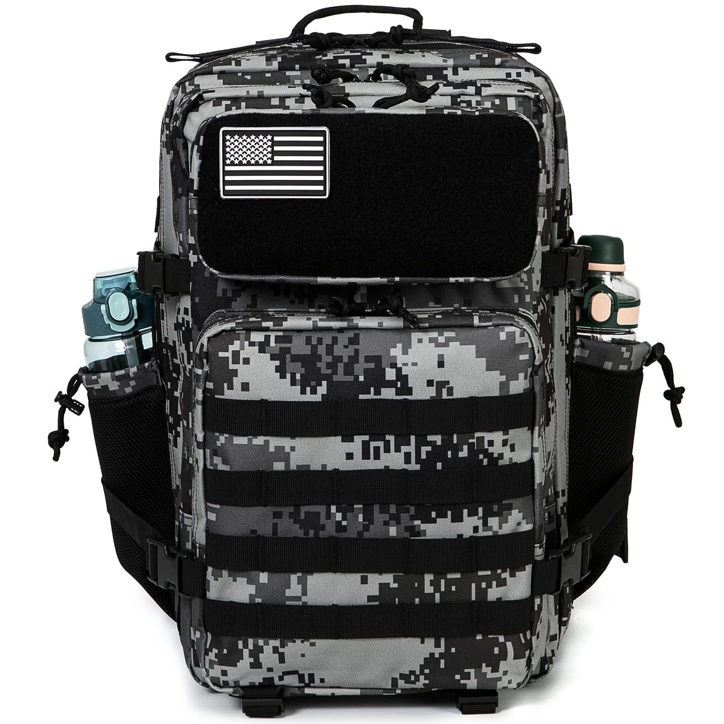 QT&QY 25L/35L/45L Military Tactical Backpack For Men Molle Daypack 3 Day Bug Out Bag Hiking Rucksack With Bottle Holder