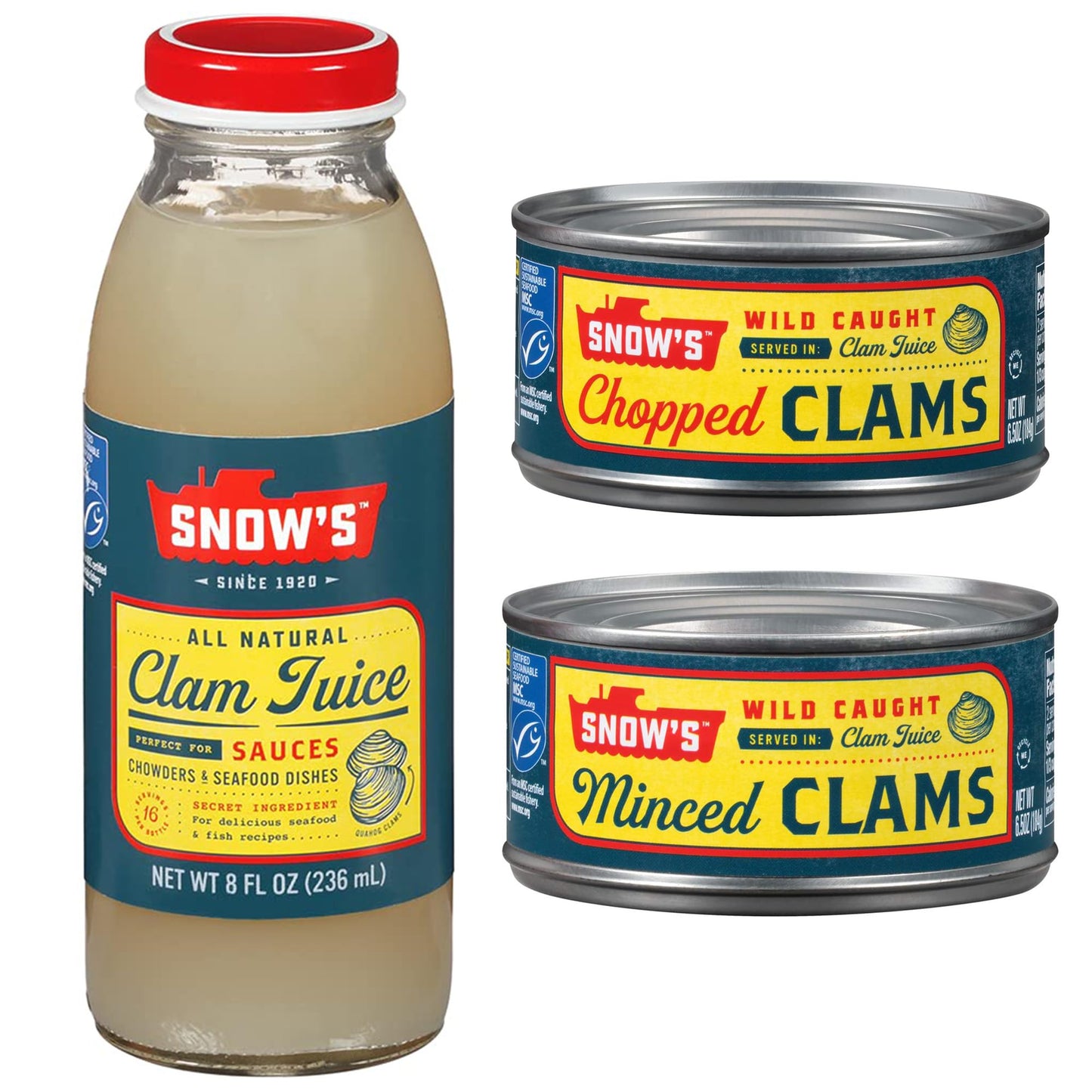Snow's Ocean Chopped Clams Canned, 51 oz Can - 7g Protein per Serving - Gluten Free, No MSG, 99% Fat Free - Great for Pasta & Seafood Recipes