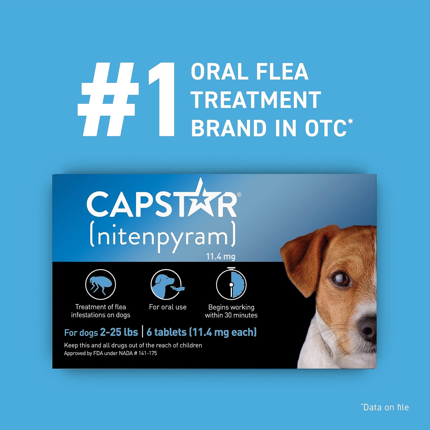CAPSTAR Oral Flea Treatment for Dogs, Fast Acting Tablets Start Killing Fleas in 30 Minutes, Medium & Large Dogs (Over 25 lbs), 6 Doses