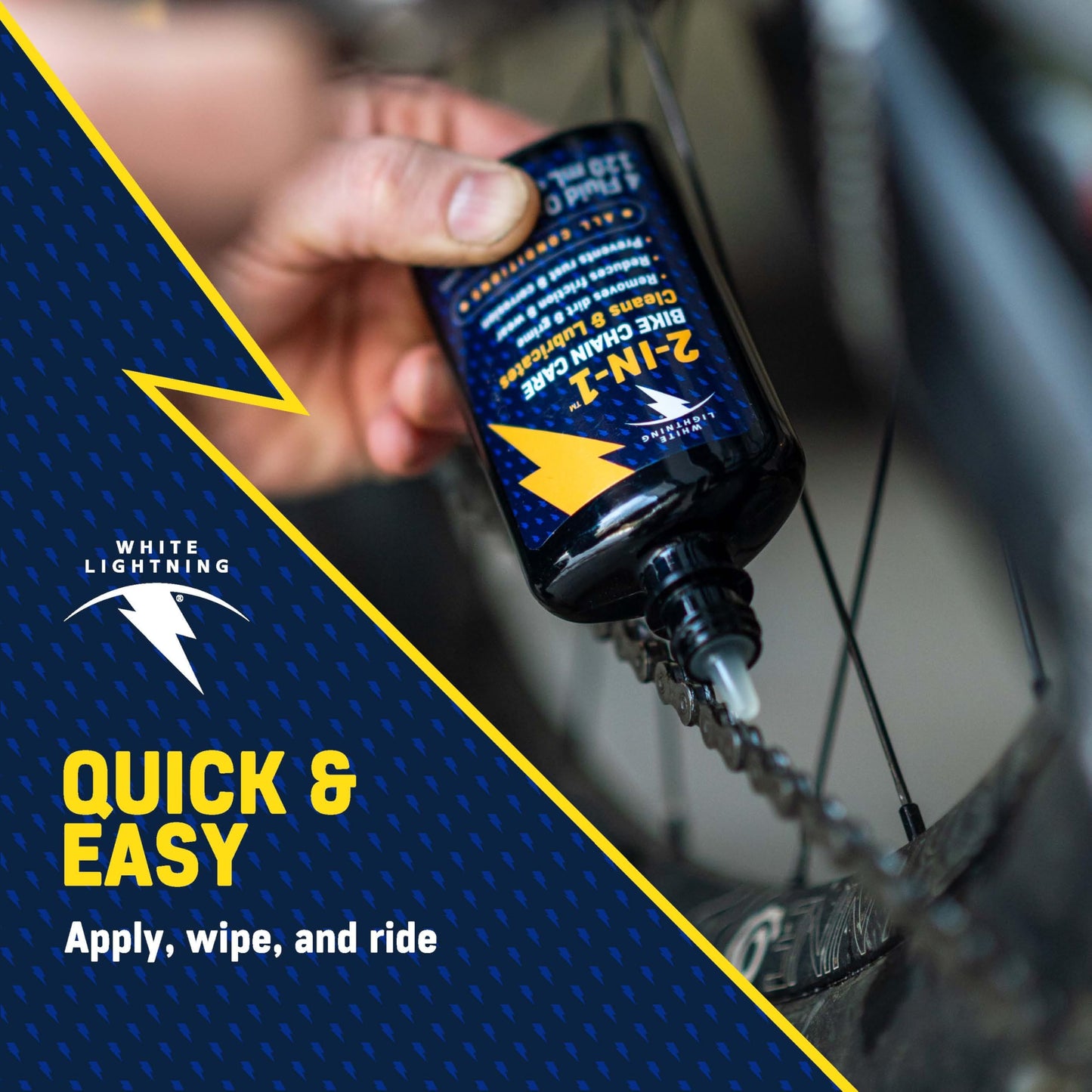 White Lightning 2-in-1 Bike Premium Lubricant and Degreaser (4 Fl Oz)
