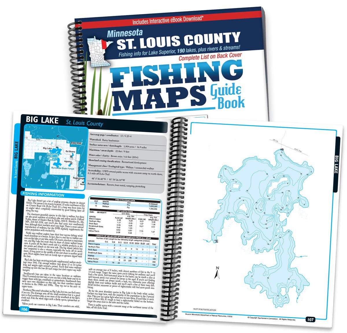 Minnesota St. Louis County Fishing Map Guide (Fishing Maps from Sportsman's Connection)