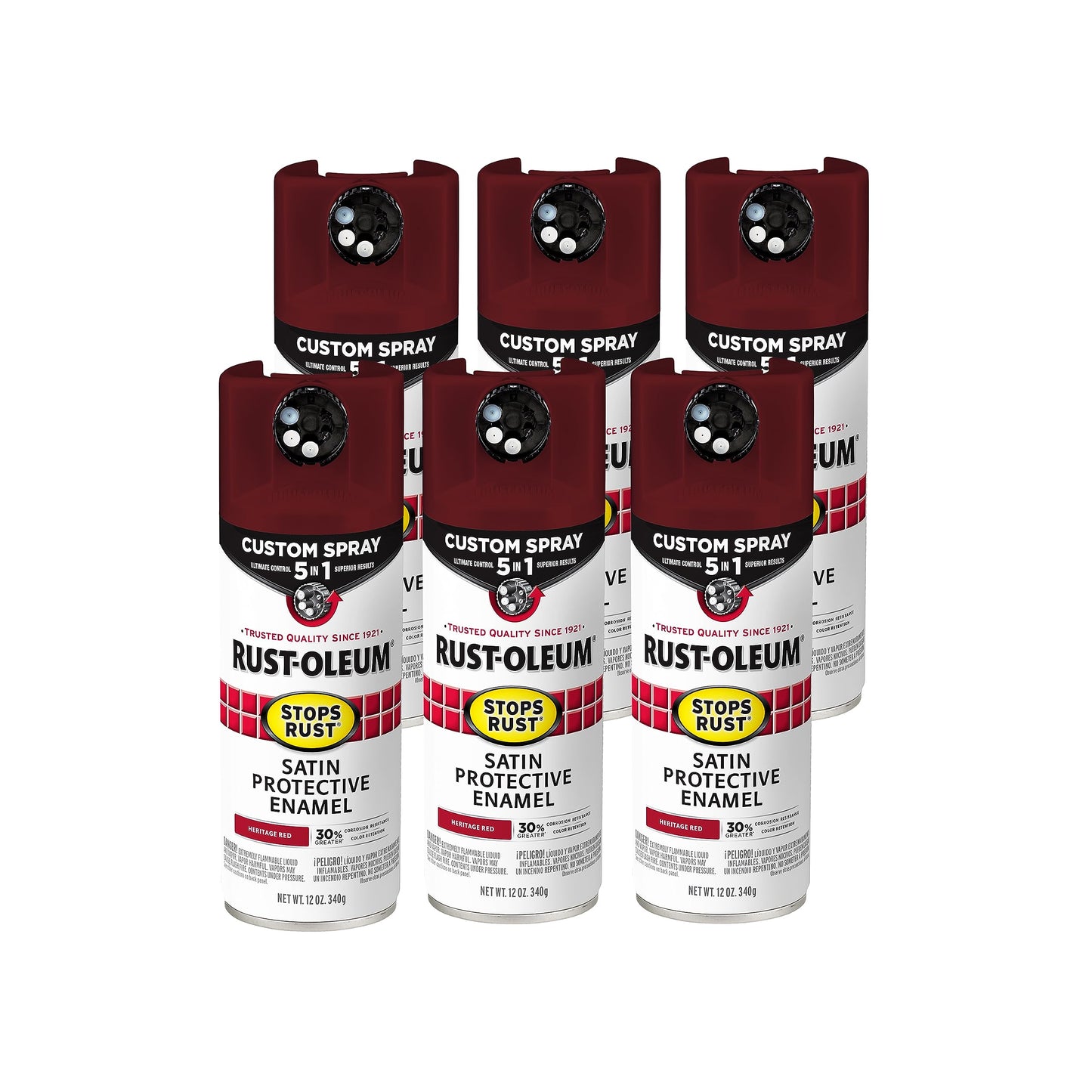 Rust-Oleum 376892 Stops Rust Custom Spray 5-in-1 Spray Paint, 12 oz, Gloss Leather Brown