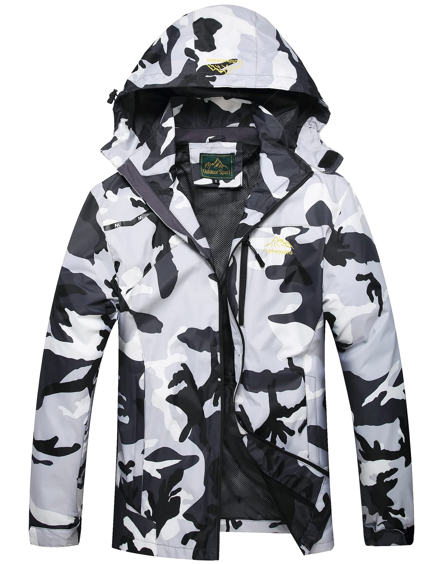 GIISAM Mens Windproof Jacket Waterproof Lightweight Mountain Sport Jacket for Men Hooded Windbreaker Raincoat