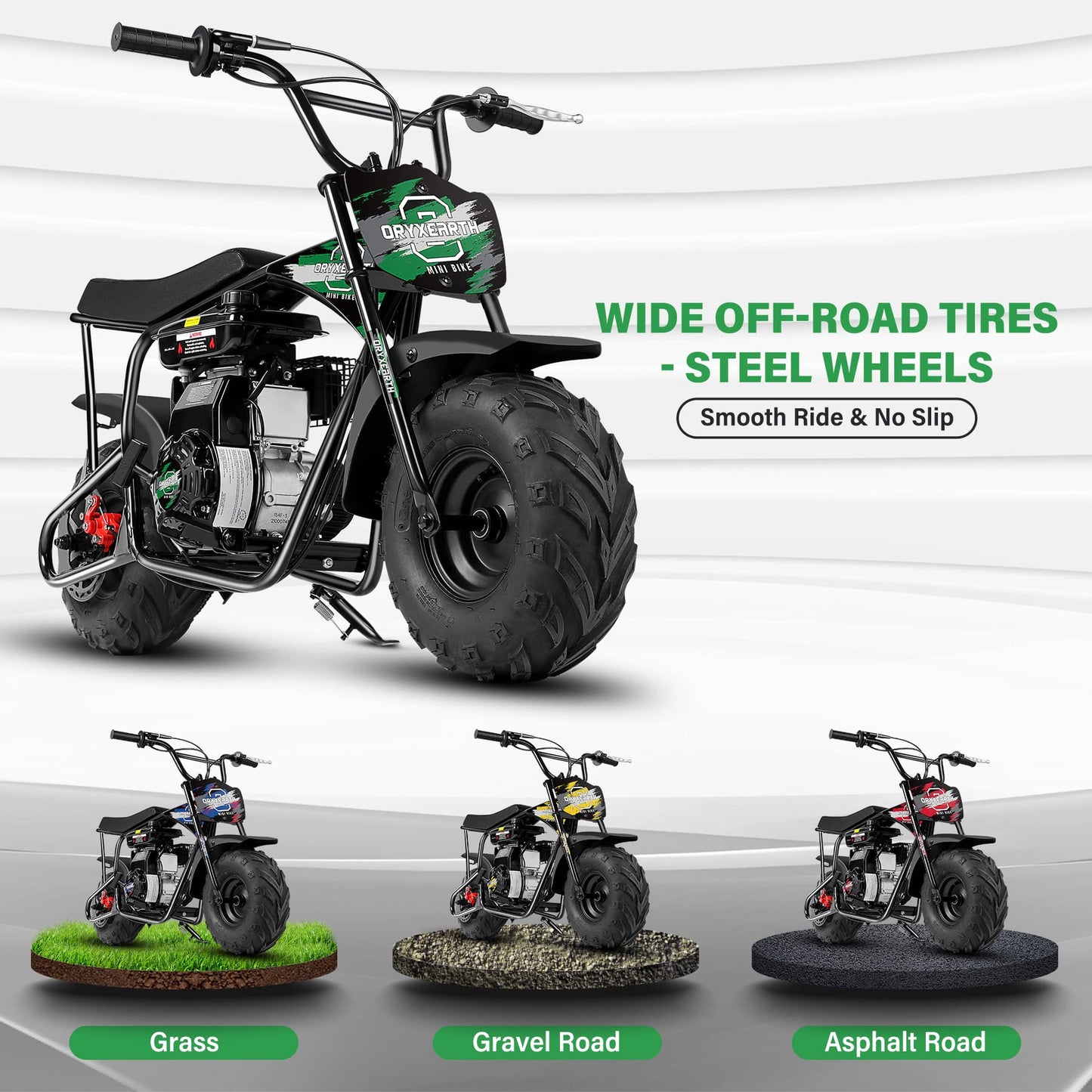 Oryxearth Mini Dirt Bike for Kids, 105CC 4-Stroke Kid Gas Powered Off-Road Pocket Pit Trail Motorcycle W/EPA Approved, Up to 24 Mph Weight Support 185 LBS