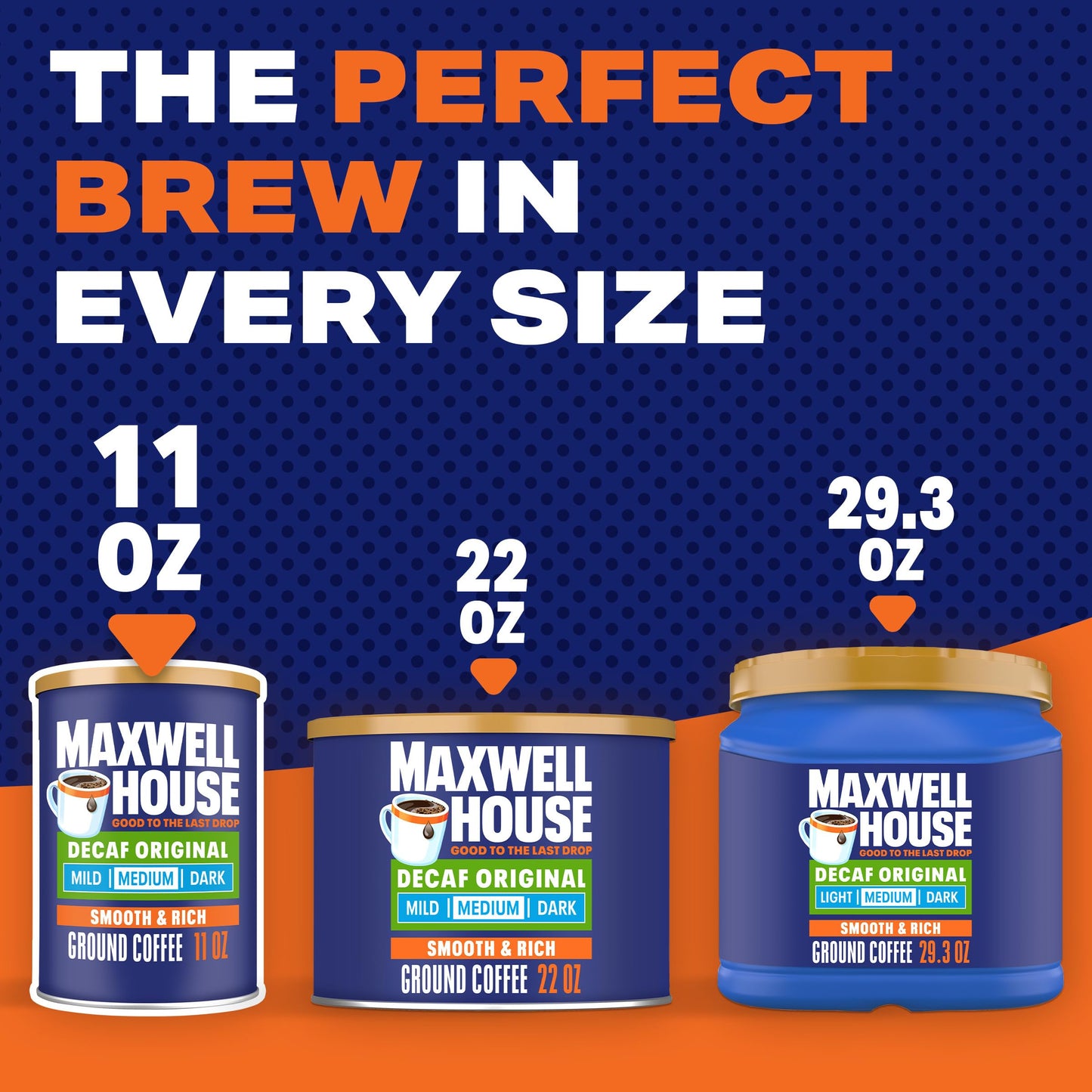 Maxwell House Decaffeinated Original Medium Roast Ground Coffee, 29.3 oz Canister