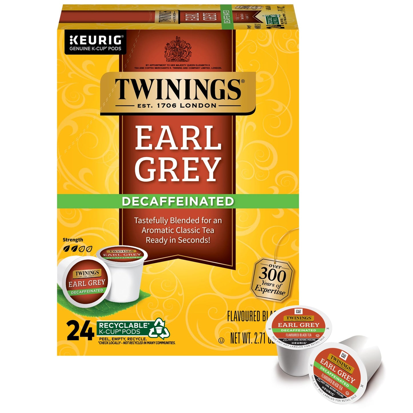 Twinings English Breakfast Black Tea K-Cup Pods for Keurig, 24 Count (Pack of 1), Smooth, Flavourful, Robust, Caffeinated, Enjoy Hot or Iced