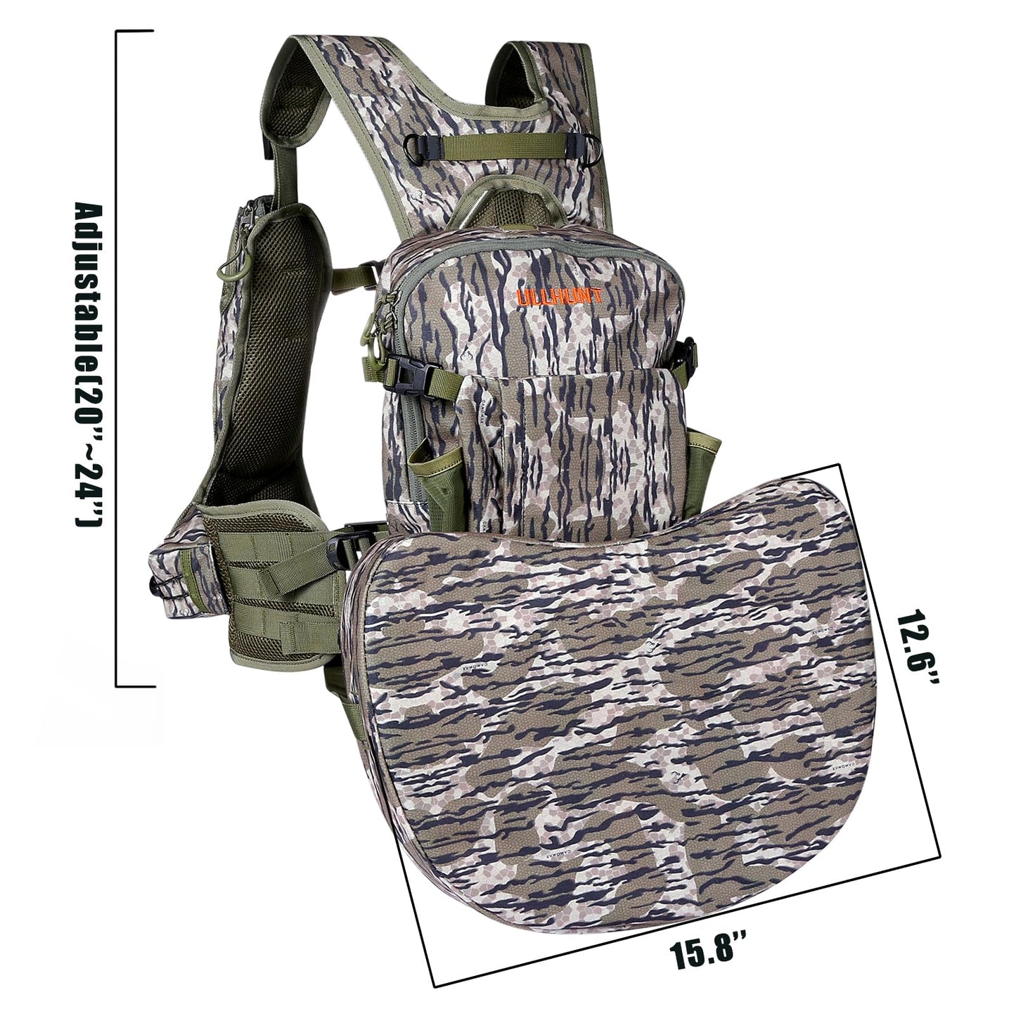 UIIHUNT Turkey Vest with Seat: Lightweight Turkey Hunting Vest with Game Pouch, Adjustable Turkey Hunting Gear Accessories