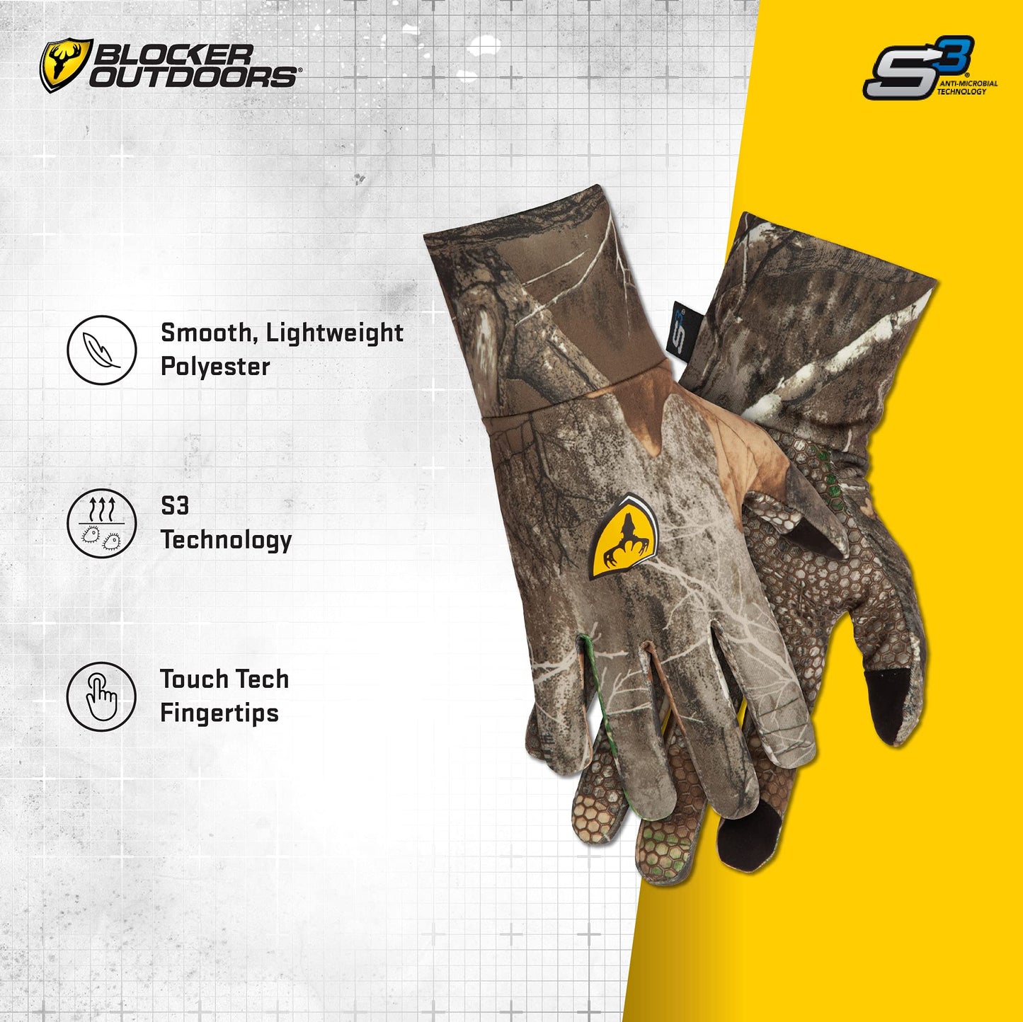 SCENTBLOCKER Shield Series S3 Touch Text Gloves, Hunting Gloves for Men