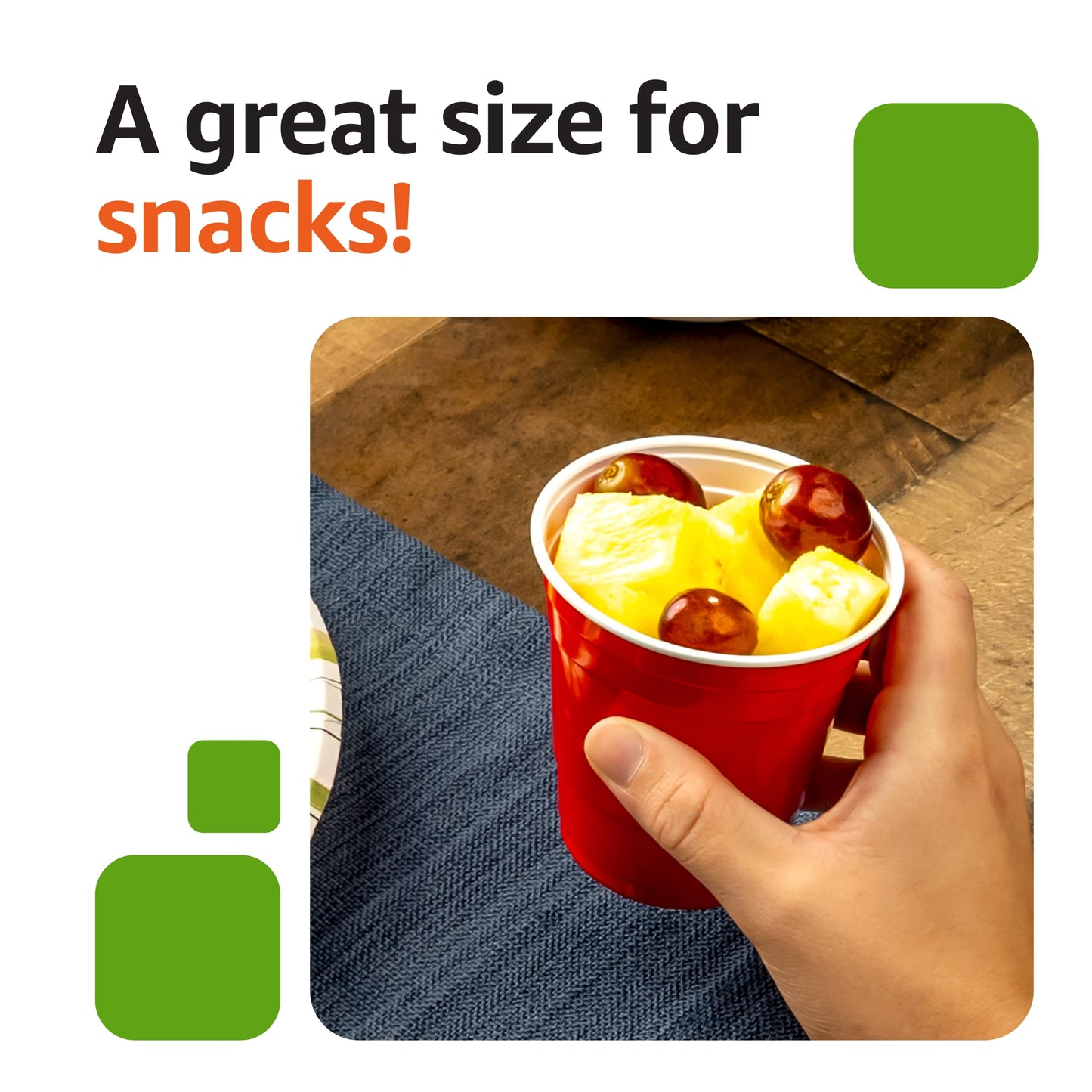 Amazon Basics Disposable Plastic Party Cups, Red, 18oz, 50 Count
