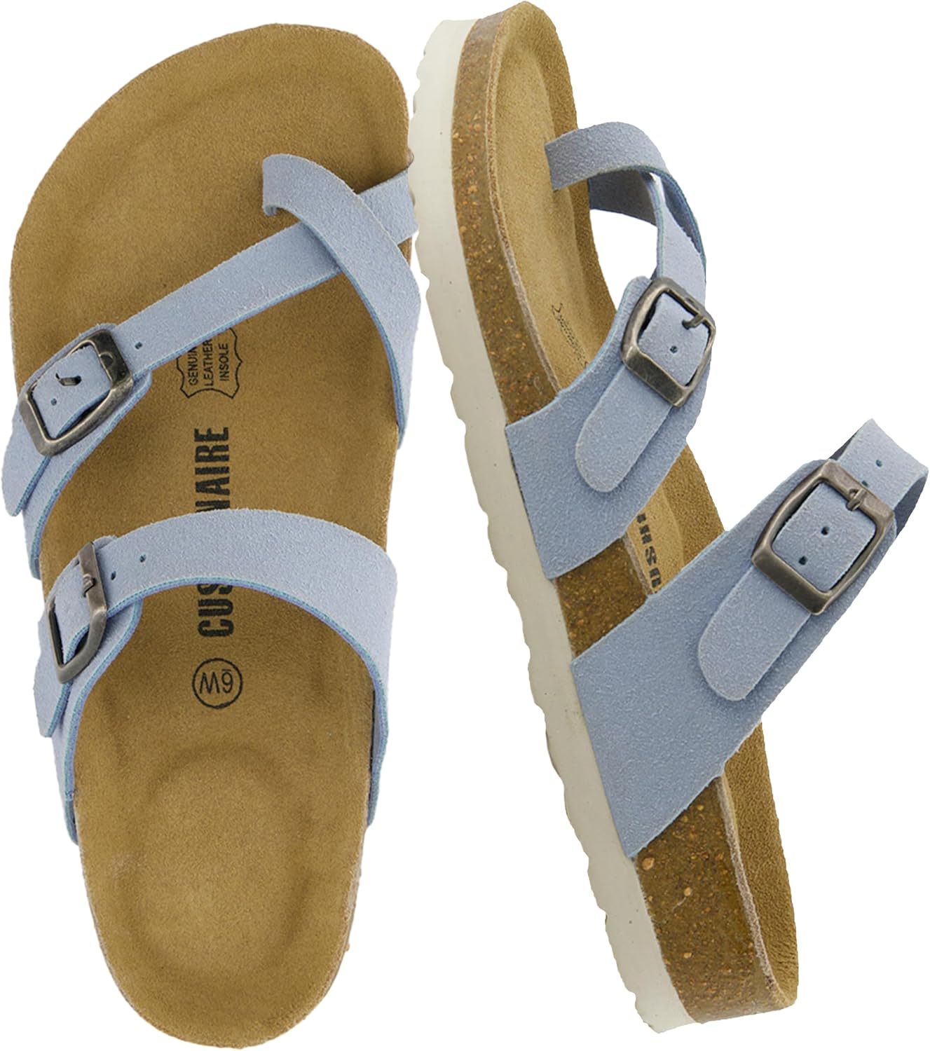 CUSHIONAIRE Women's Luna Cork Footbed Sandal With +Comfort