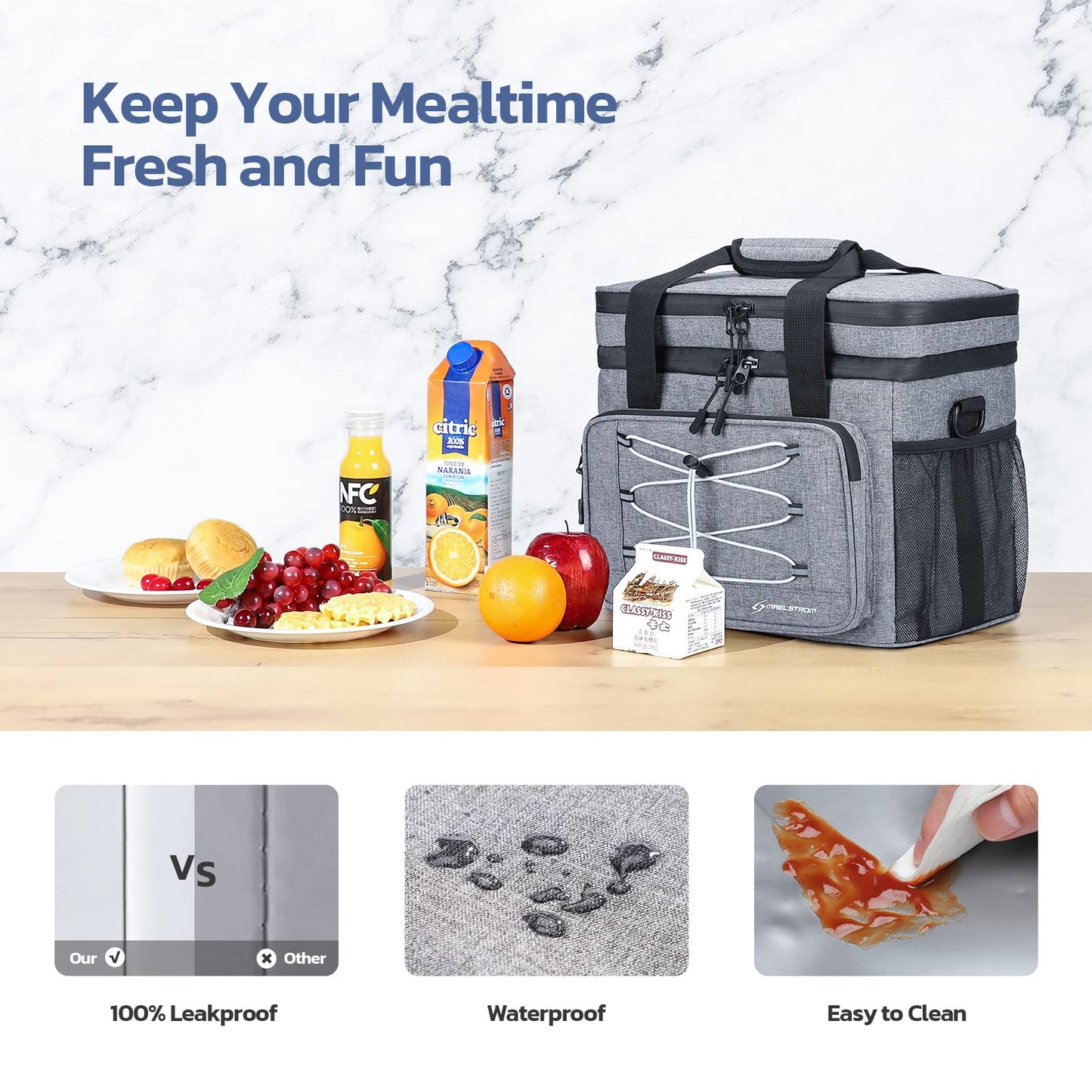 Maelstrom Soft Cooler Bag,Collapsible Soft Sided Cooler,24/30/60/75 Cans Beach Cooler,Ice Chest,Large Leakproof Camping Cooler,Portable Travel Cooler for Grocery Shopping,Camping,Road Trips