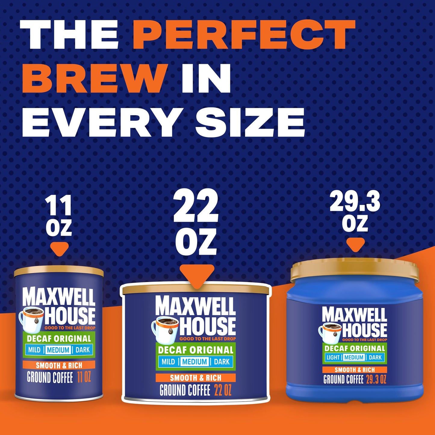Maxwell House Decaffeinated Original Medium Roast Ground Coffee, 29.3 oz Canister