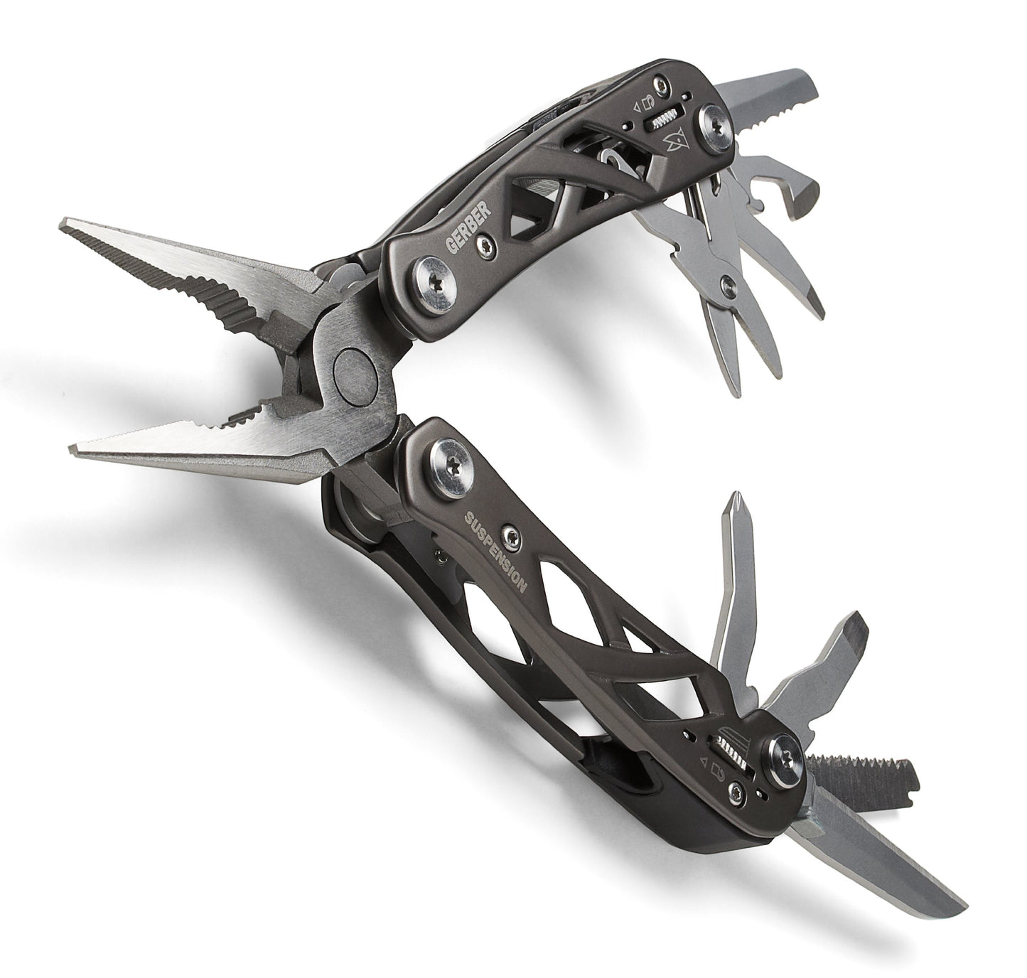 Gerber Gear Suspension-NXT 15-in-1 EDC Multi tool with Pocket Knife, Needle Nose Pliers and Wire Stripper Tools, Gifts for Men, Survival and Camping Gear, Stainless Steel