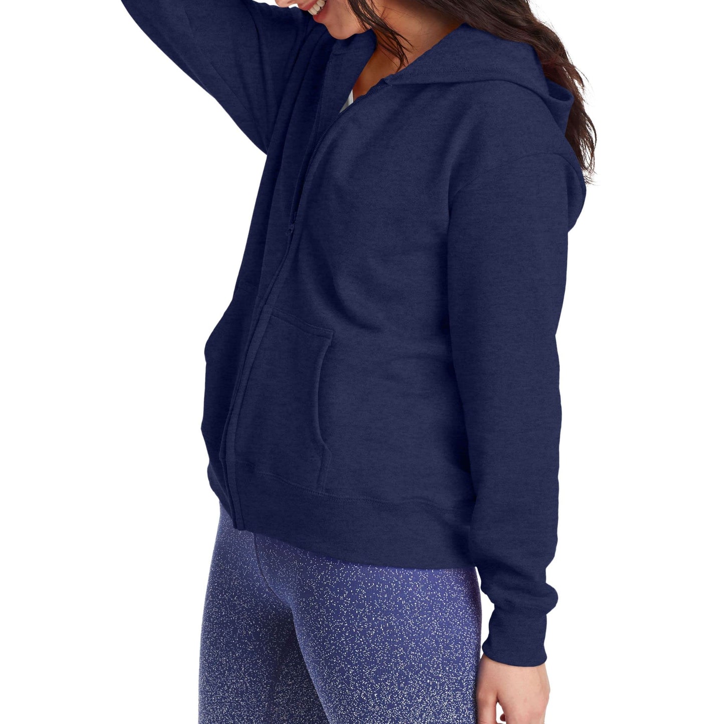 Hanes Women's Hoodie, Ecosmart Fleece Full-zip Hoodie, Zip-up Hooded Sweatshirt