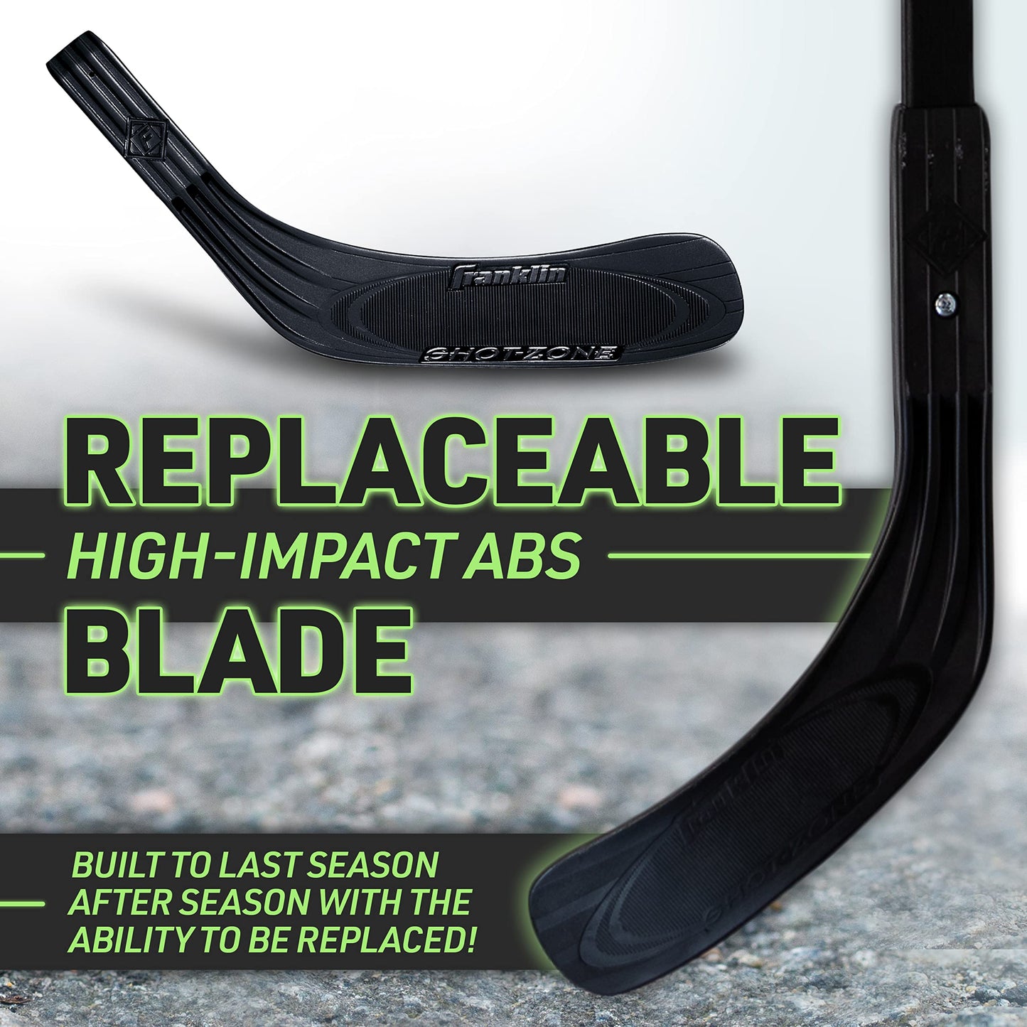 Franklin Sports Street Hockey Stick - Left Handed - 40 Inches - NHL, Black
