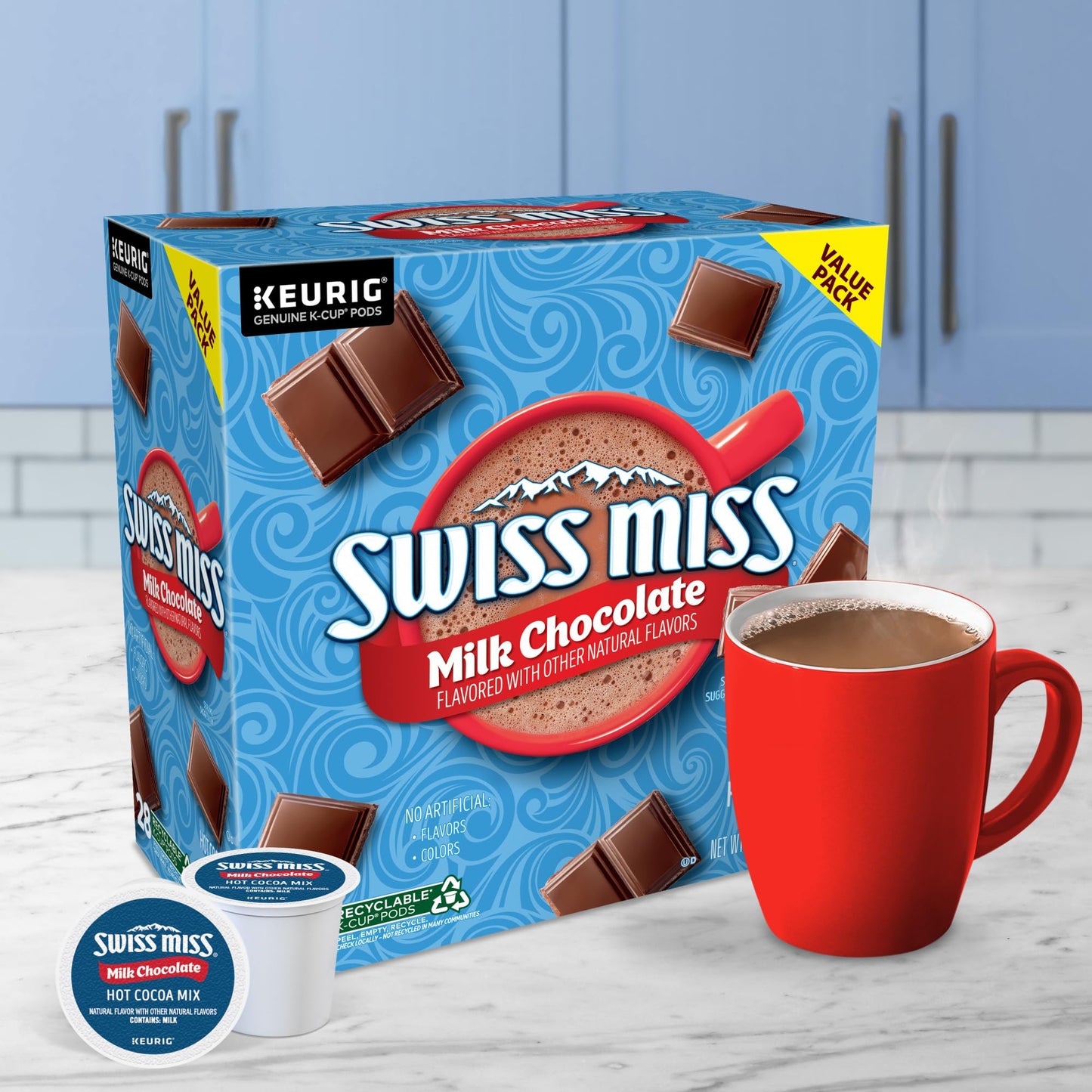 Swiss Miss Milk Chocolate Hot Cocoa, Single-Serve Keurig K-Cup Pods, Hot Chocolate, 44 Count