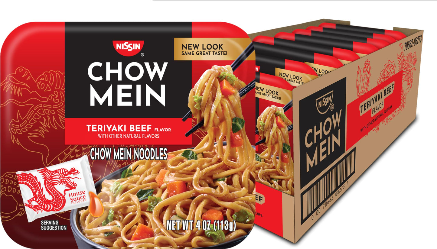 Nissin Cup Noodles Soup, Beef Flavor, Microwaveable Paper Cups, Instant Ramen, 2.25 Ounce (Pack of 12)