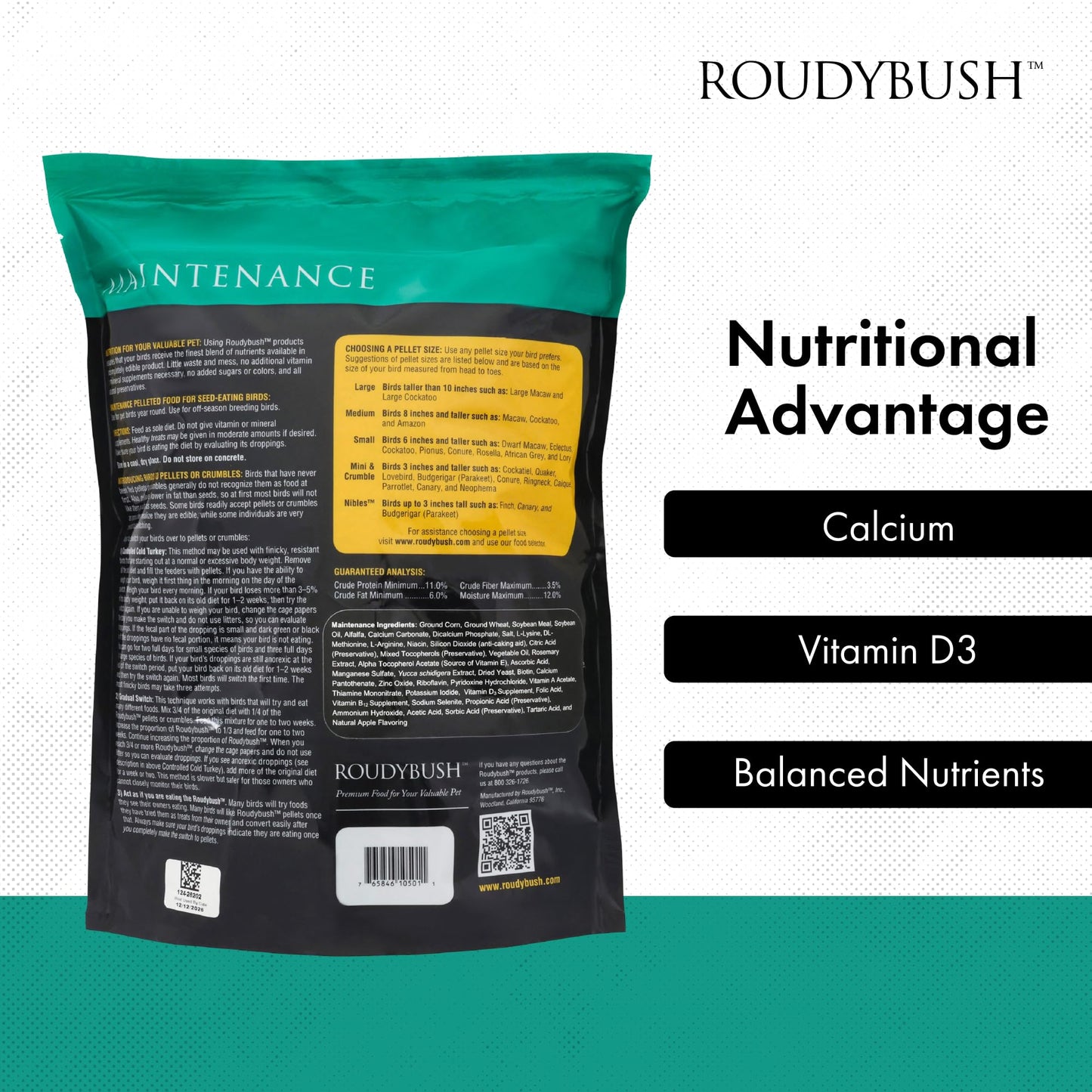 Roudybush Daily Maintenance Bird Food, Mini, 44-Ounce