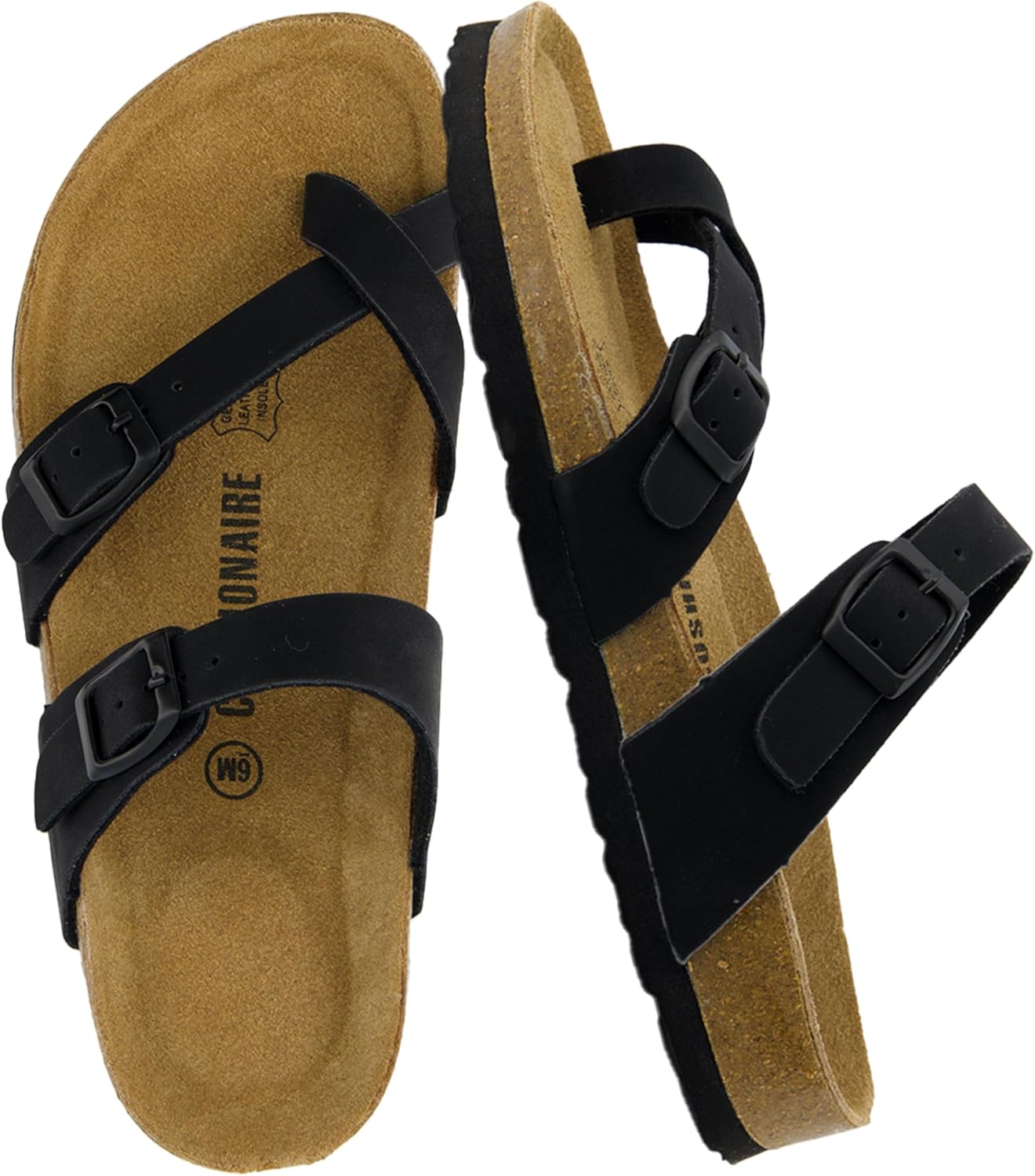CUSHIONAIRE Women's Luna Cork Footbed Sandal With +Comfort