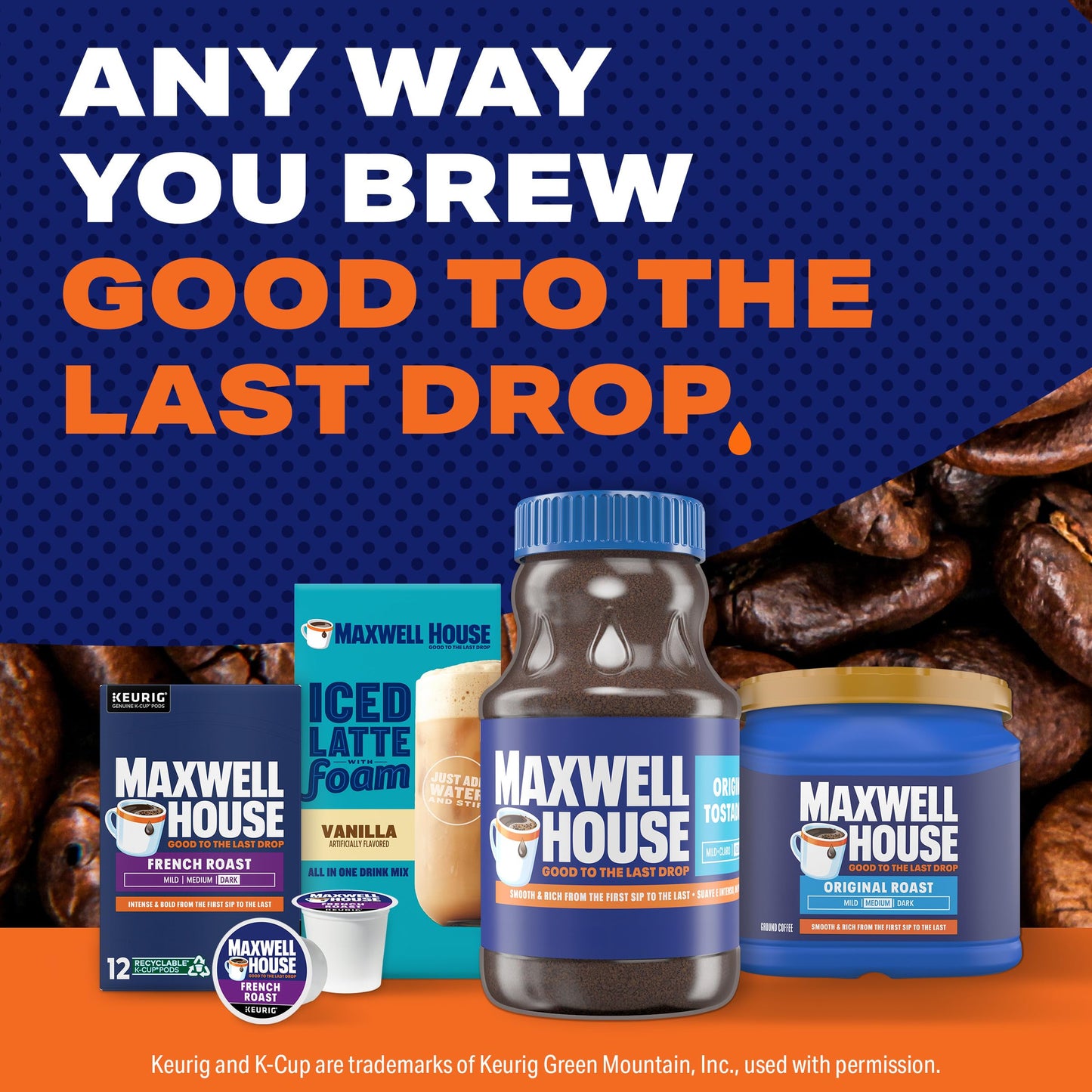 Maxwell House Original Roast Instant Coffee, 8 oz Jar