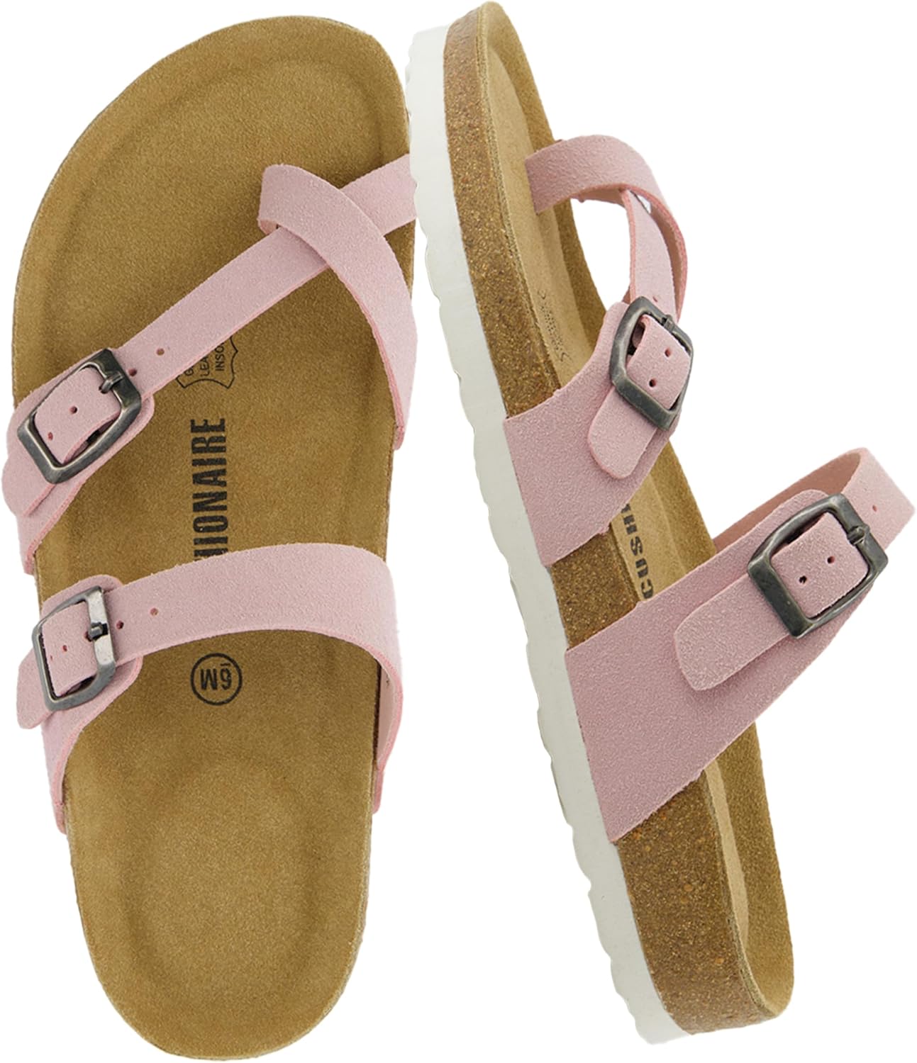 CUSHIONAIRE Women's Luna Cork Footbed Sandal With +Comfort