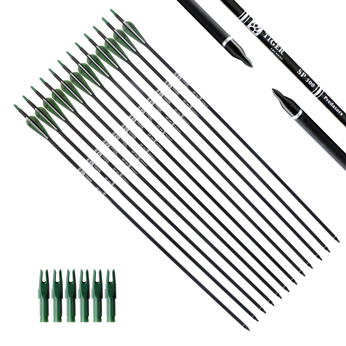 30Inch Carbon Arrow Practice Hunting Arrows with Removable Tips for Compound & Recurve Bow(Pack of 12)