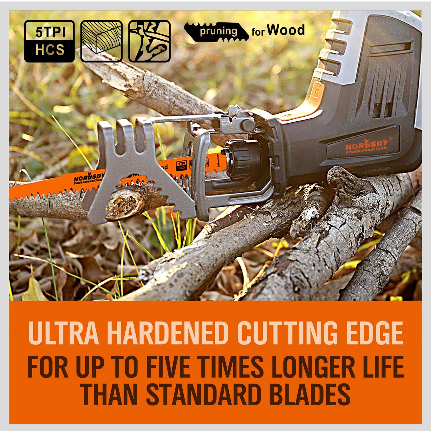 HORUSDY 10-Piece Reciprocating Saw Blades Set, Metal & Woodcutting Saw Blades