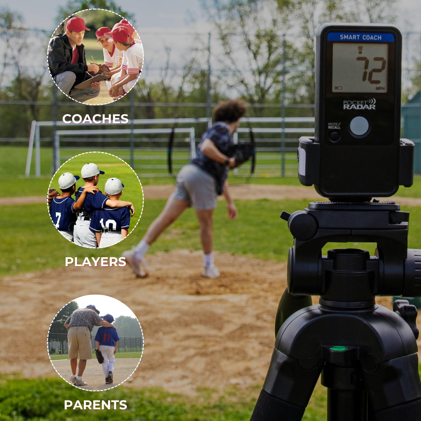 Pocket Radar Smart Coach Speed Gun for Baseball, Softball, Cricket - Accurate Pitching & Sports Speed Measurement, Portable Baseball Radar Gun Compatible with Pocket Radar App (iOS/Android)