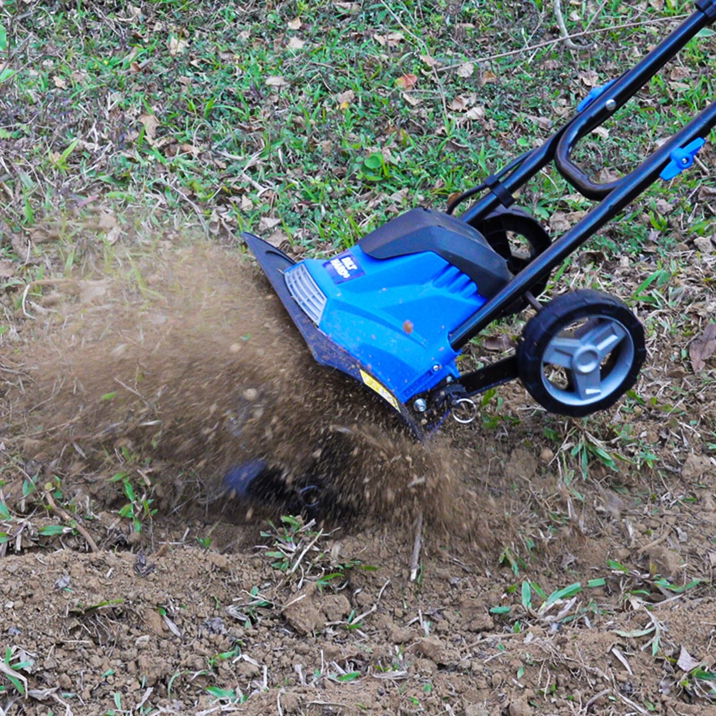 BILT HARD Tiller Cultivator 16 inch, 13.5 Amp 6 Steel Tines Tillers for Gardening Foldable, Electric Garden Rototiller with Adjustable Wheels