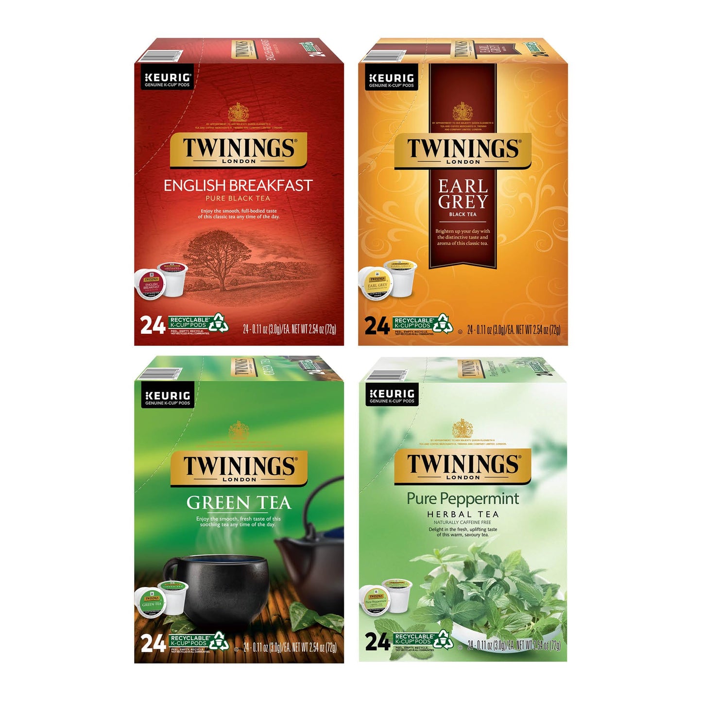 Twinings English Breakfast Black Tea K-Cup Pods for Keurig, 24 Count (Pack of 1), Smooth, Flavourful, Robust, Caffeinated, Enjoy Hot or Iced
