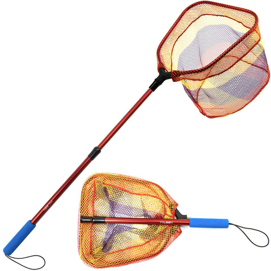 YVLEEN Kids Fishing Net for Lakes - Minnow Nets for Kids - Aluminum Collapsible Telescopic Fishing Pole Handle and Nylon Mesh Small Fishing net - Butterfly Nets for Kids Outdoor Playing