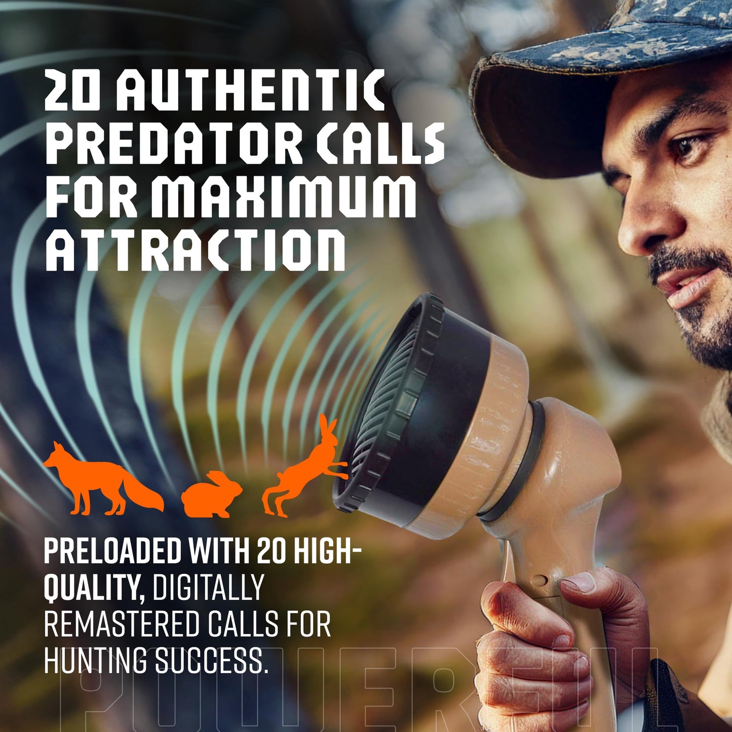 Cass Creek Mega Amp 20X Call, Loudest Handheld Electronic Hunting Caller, 120+ dB Directional Sound, 20 Authentic Calls, Weather-Resistant, Compact and Easy to Carry