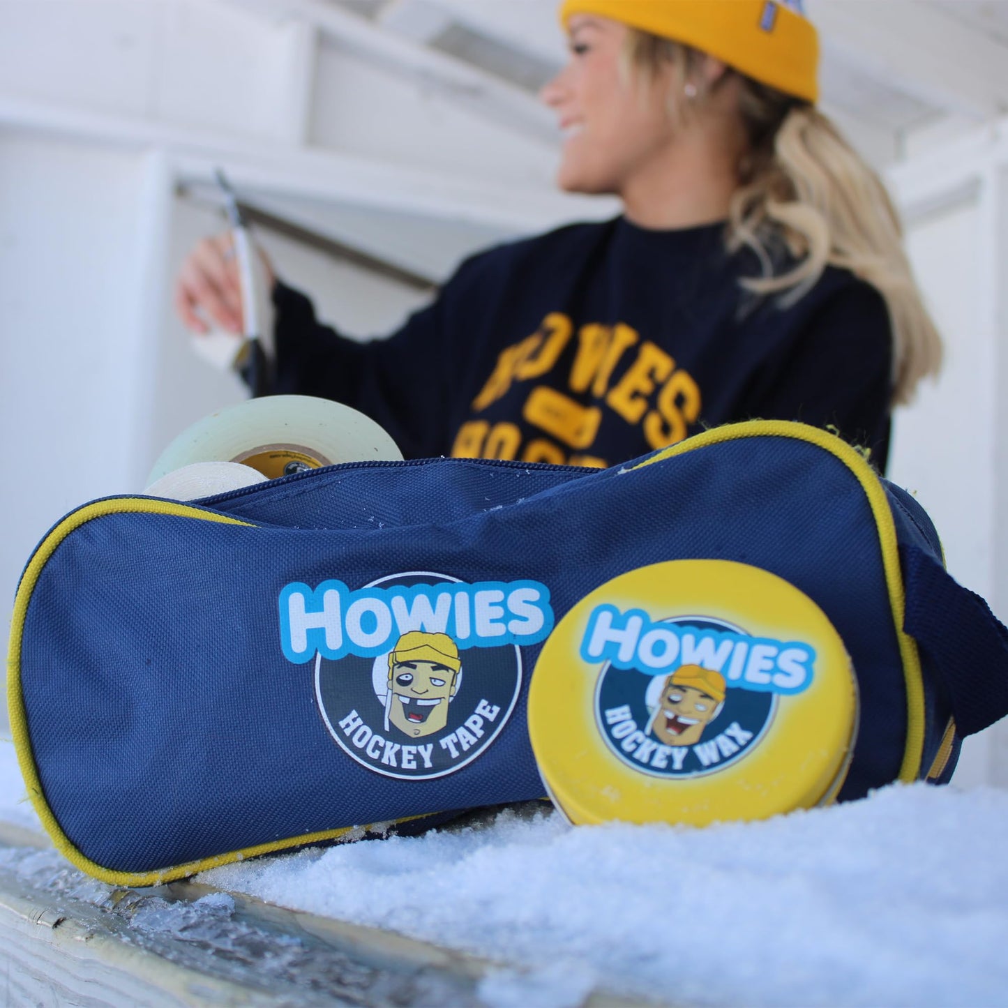 Howies Hockey Loaded Accessory Bag – Includes Stick, Grip, and Shin Pad Tape, Helmet Repair Kit, Fine Skate Stone and More! Ultimate Travel Bag and Gift for Hockey Players & Fans.