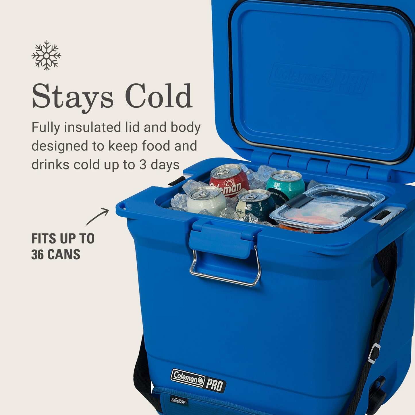 Coleman Pro 25qt Ultra-Light Premium Hard Cooler, Extra-Thick Insulation Keeps Ice up to 3 Days, 36-Can Capacity