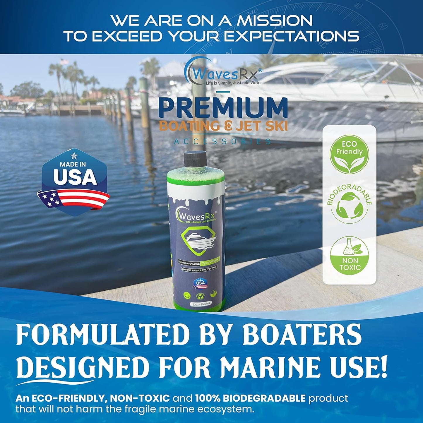 Salt Neutralizing Boat Soap & Jet Ski Wash with SiO2 Surface Protection (EpicWash+) | Marine Grade Cleaner Removes Salt & Contaminants | Protective Ceramic Coating Prevents Buildup & UV Damage