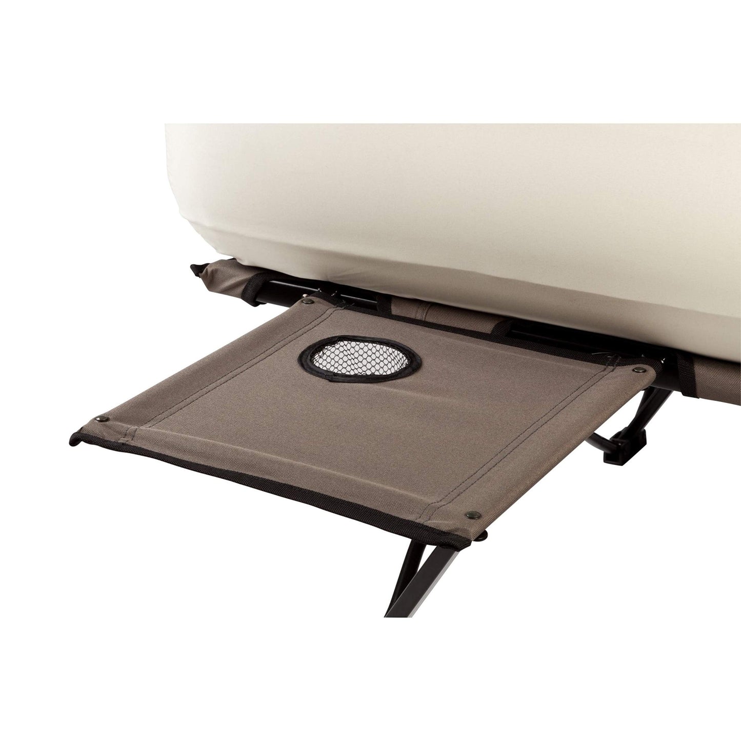 Coleman Queen-Size Airbed Cot Combination, Folding Air Mattress with Steel Frame & Side Table, Battery Pump Included