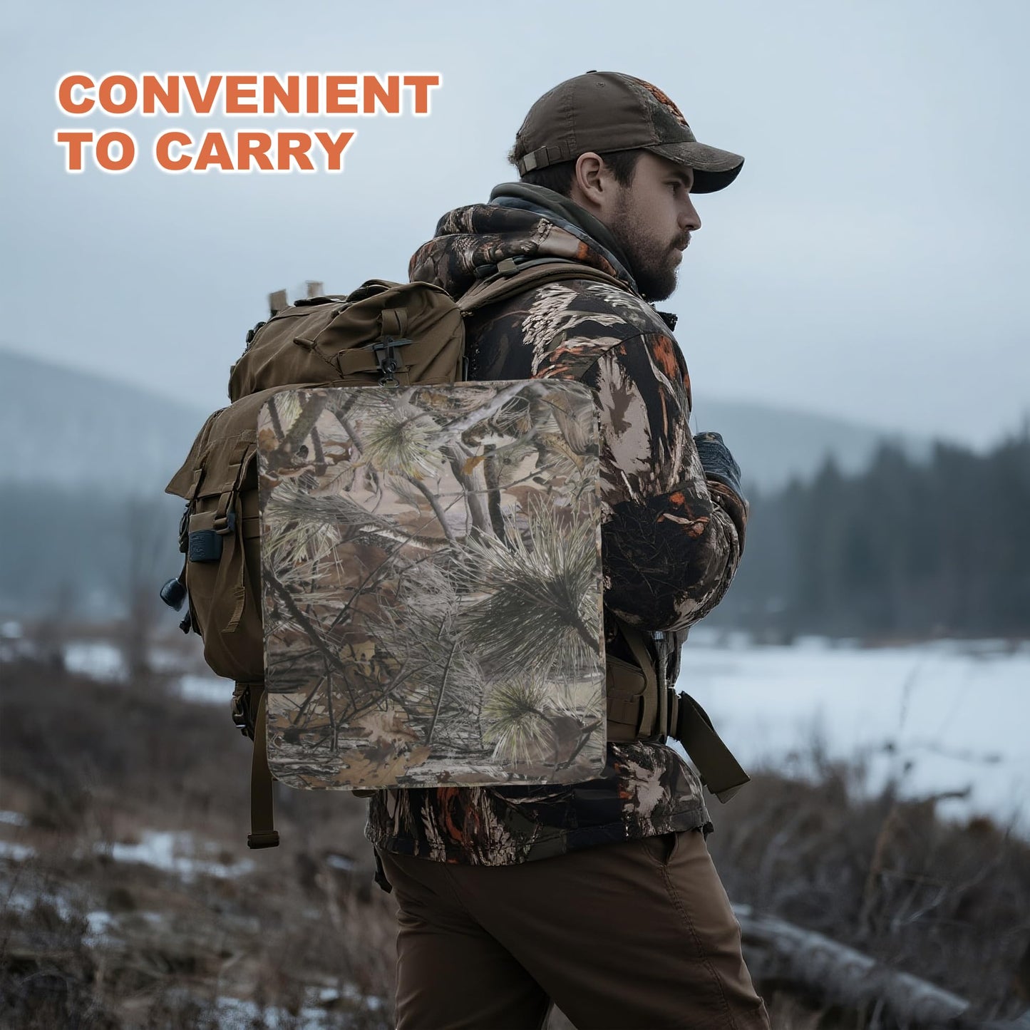 MDSTOP Heated Hunting Seat Cushion, Waterproof Seat Pads for Tree Stand & Ladder Stand, for Hunting, Ice Fishing,Hiking, Camping(Battery not Included)