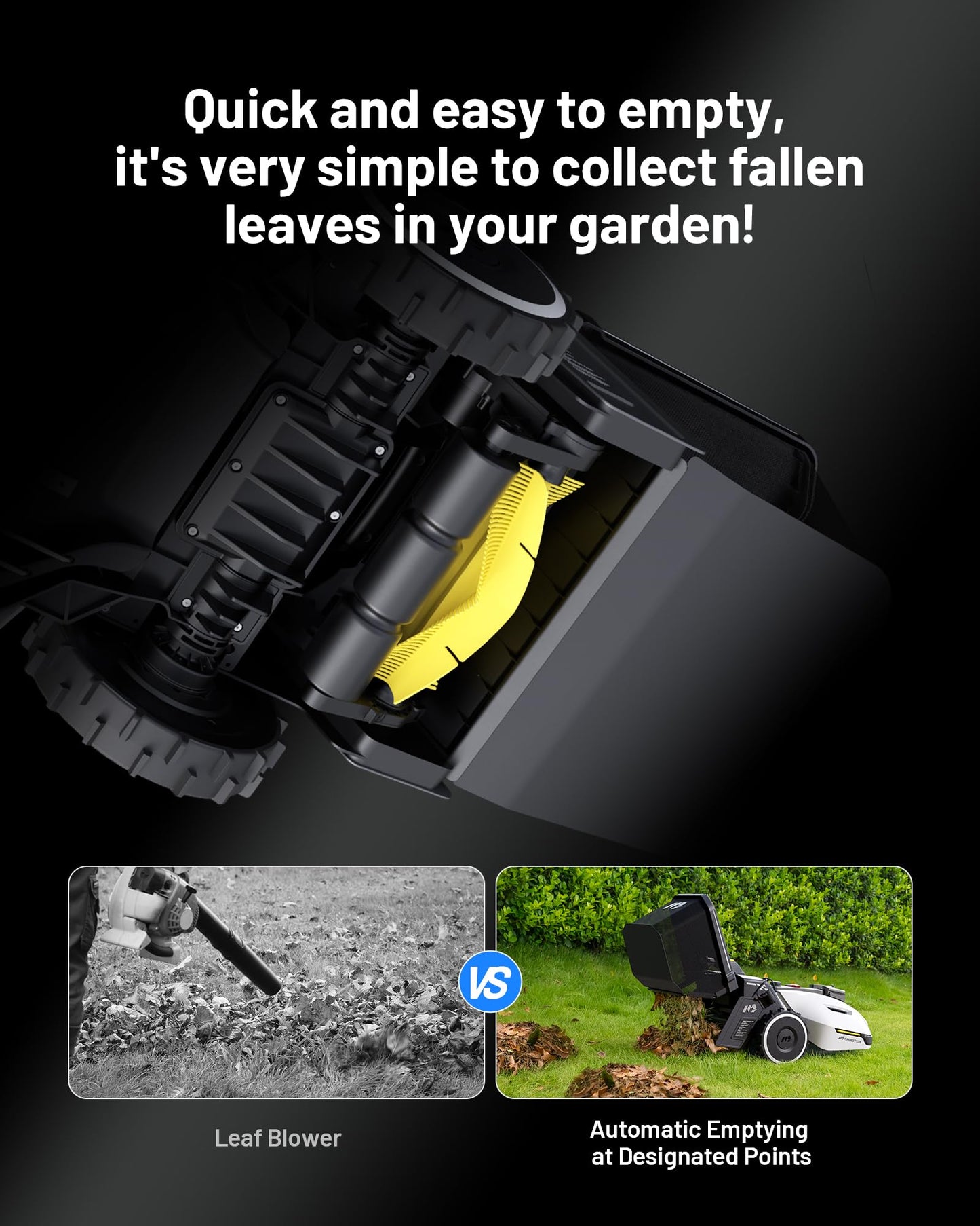 YUKA Mini 500H Robotic Lawn Mower Reception 0.12 Acre, Ultrasense AI Vision+ RTK Positioning, Auto Mapping, App Control, 50% Slope, Cutting Height 2''~3.5'', 15 Mowing Zones