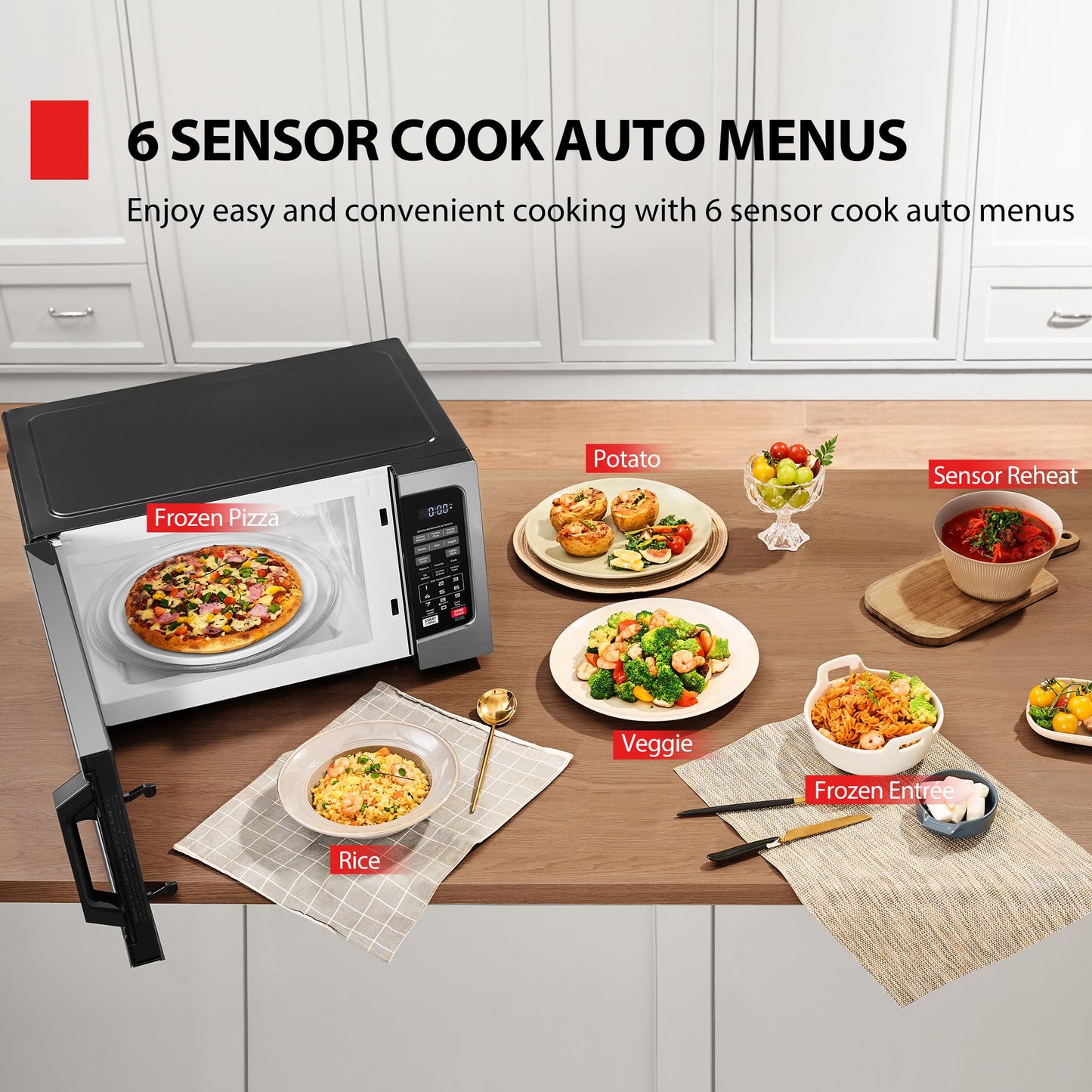 TOSHIBA ML-EM45PIT(BS) Countertop Microwave Oven with Inverter Technology, Kitchen Essentials, Smart Sensor, Auto Defrost, 1.6 Cu.ft, 13.6" Removable Turntable, 33lb.&1250W, Black Stainless Steel