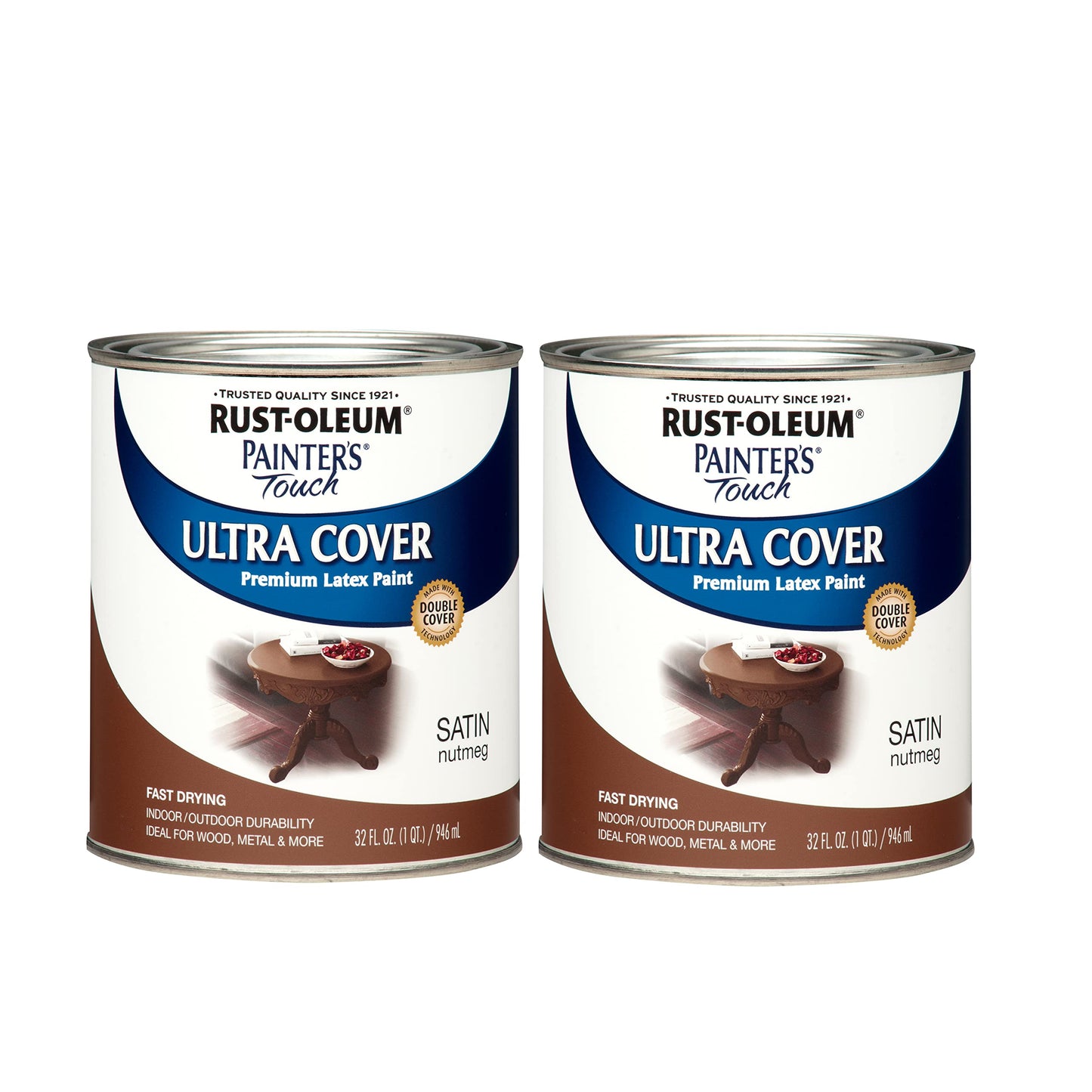 Rust-Oleum 1976502 Painter's Touch Latex Paint, Flat Black 32 Fl Oz, 1 Quarts, (Pack of 1)