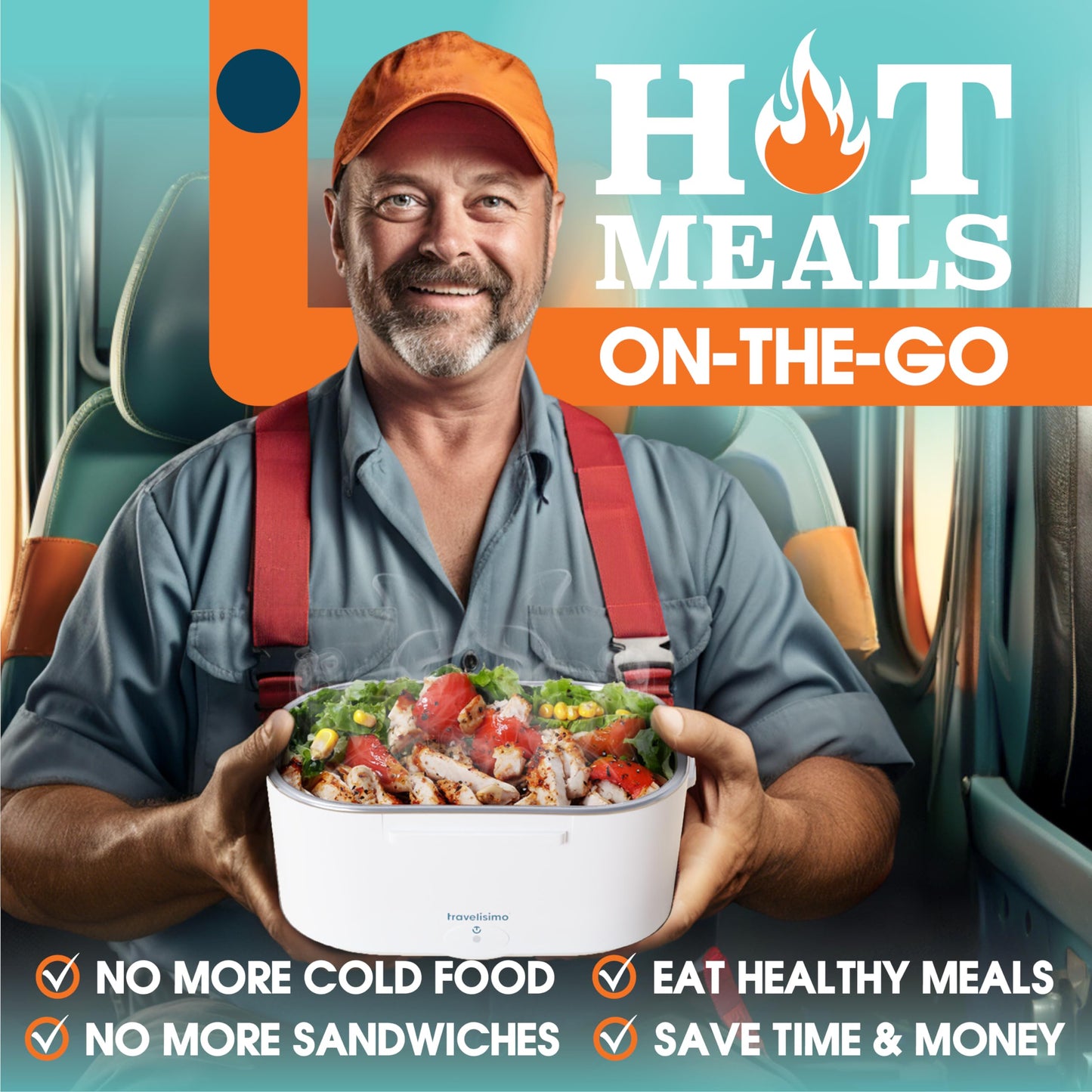 Electric Lunch Box For Adults, 80W Heated Lunch Box 1.5L, Heatable Lunchbox For Men For Car Truck Work, 12/24/110V, Loncheras Para Hombres De Trabajo, Gifts For Men, Gifts for Women