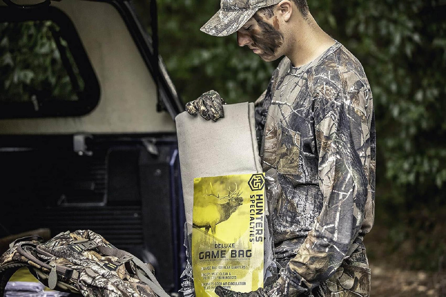 Hunters Specialties Game Bag | XL Deluxe Size Reusable Washable Heavy-Duty Canvas Field Dressing Game Bags, 42" X 72"