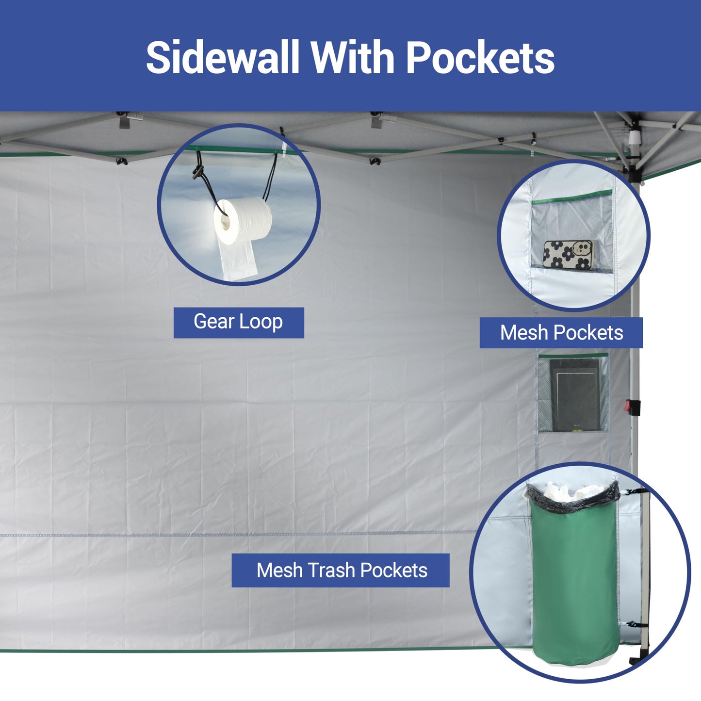 CROWN SHADES Canopy Tent 10x10 Pop Up Canopy Outdoor Shade with Pockets Sidewall, Easy Up Sun Shelter with One Person Set Up Center Lock, Portable Instant Camping Beach Canopy Tents, Forest Green