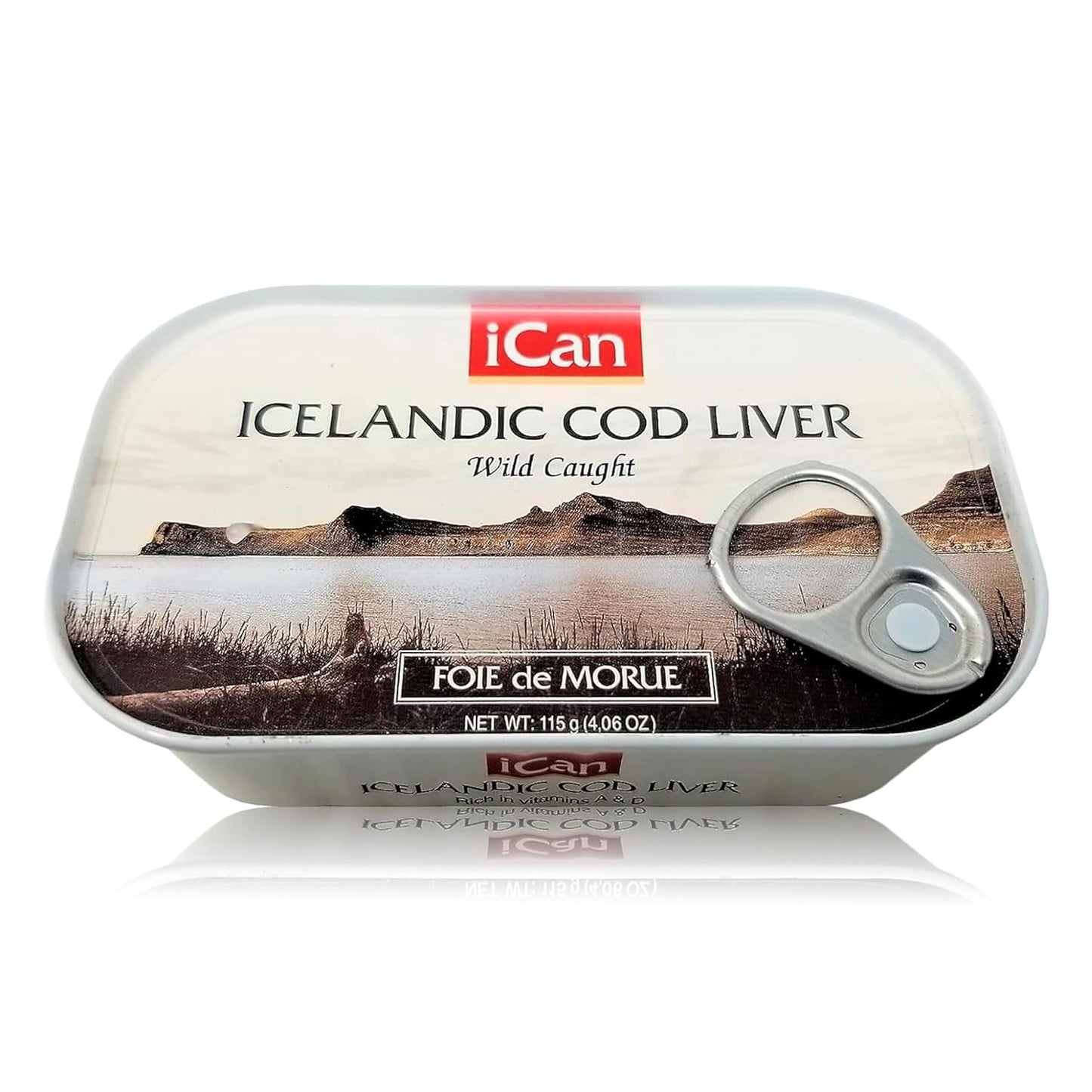 Icelandic Cod Liver Wild Caught (Foie de Morue) 4oz. (PACK OF 12 CANS)