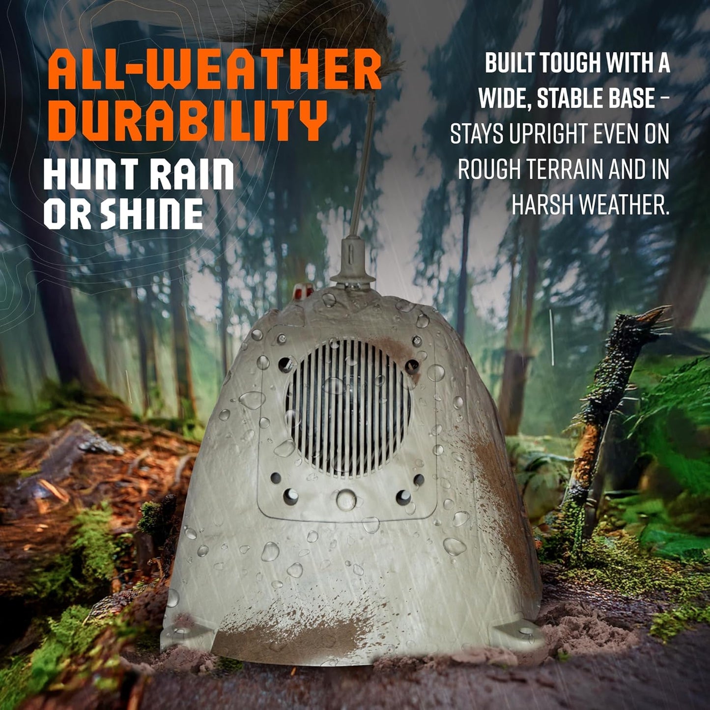 Remote Predator Decoy, Bluetooth Game Caller, Electronic Predator Call with Remote Control, Loud Dual Speaker System, 50-Yard Range, Hunting Gear for Coyote Bobcat Fox Wolf Raccoon