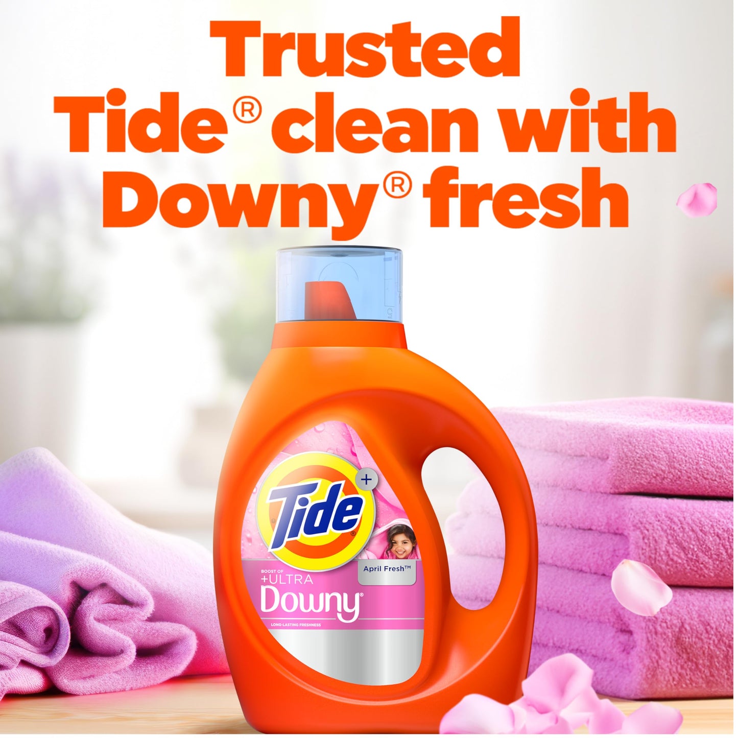 Tide plus Downy Liquid Laundry Detergent Soap, April Fresh Scent, HE Compatible, 94 Loads, 132 fl oz (Packaging May Vary)