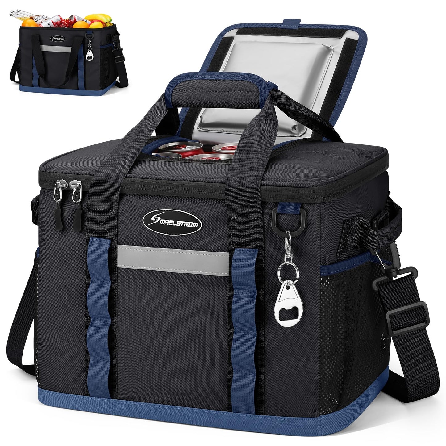 Maelstrom Soft Cooler Bag,Collapsible Soft Sided Cooler,24/30/60/75 Cans Beach Cooler,Ice Chest,Large Leakproof Camping Cooler,Portable Travel Cooler for Grocery Shopping,Camping,Road Trips