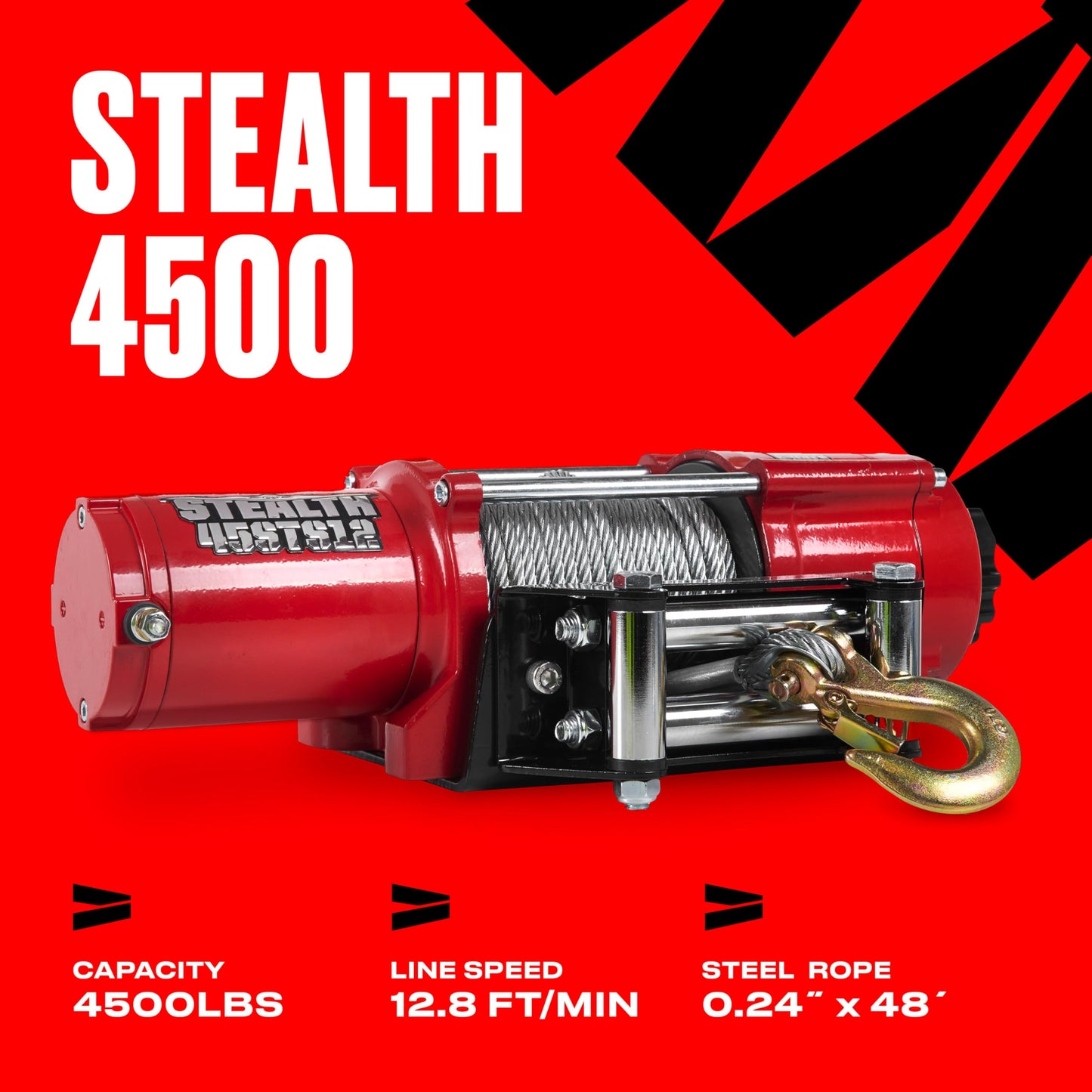 Stealth Winches 13500lb Truck Winch 12V Electric Winch with 2 Wireless remotes and Steel Rope, Perfect for SUV Towing Trailer Winch, Hook, Weatherproof, with Roller Fairlead, Heavy Duty