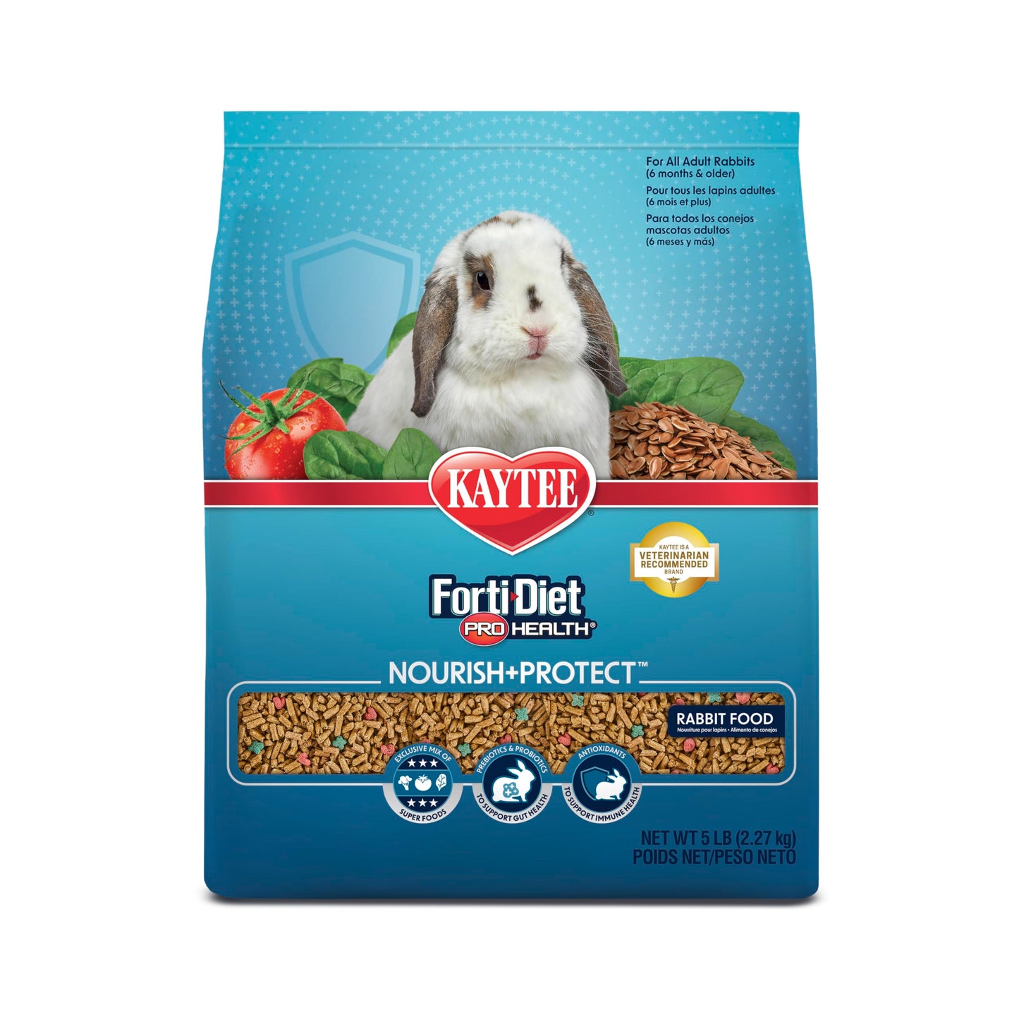 Kaytee Forti-Diet Pro Health Adult Rabbit Food, 5-Lb Bag