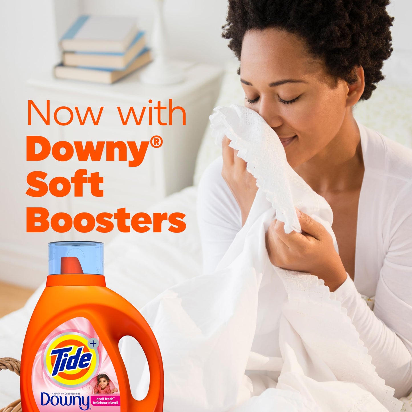 Tide plus Downy Liquid Laundry Detergent Soap, April Fresh Scent, HE Compatible, 94 Loads, 132 fl oz (Packaging May Vary)